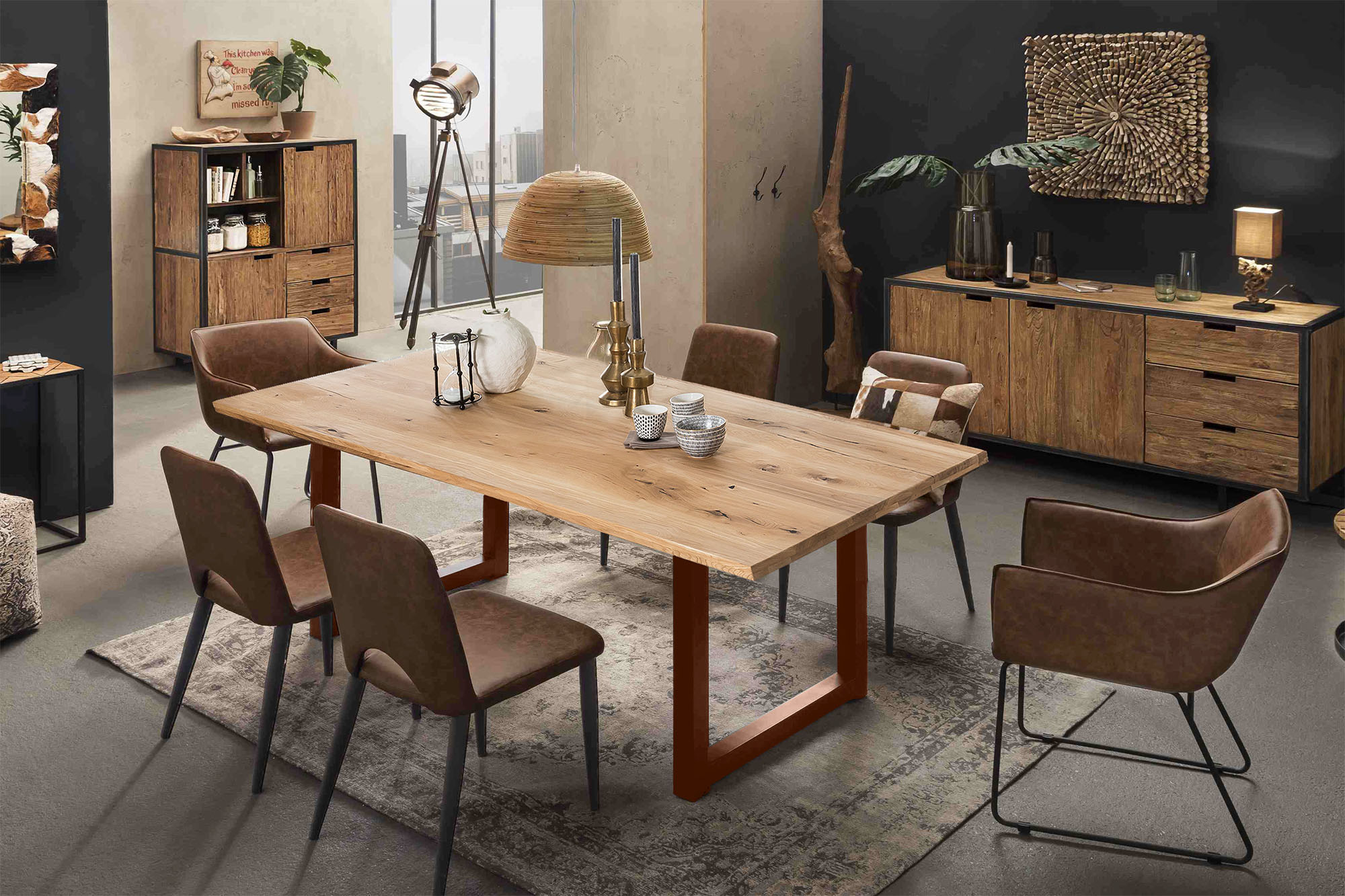 SIT Dining Table Brown 220x100cm