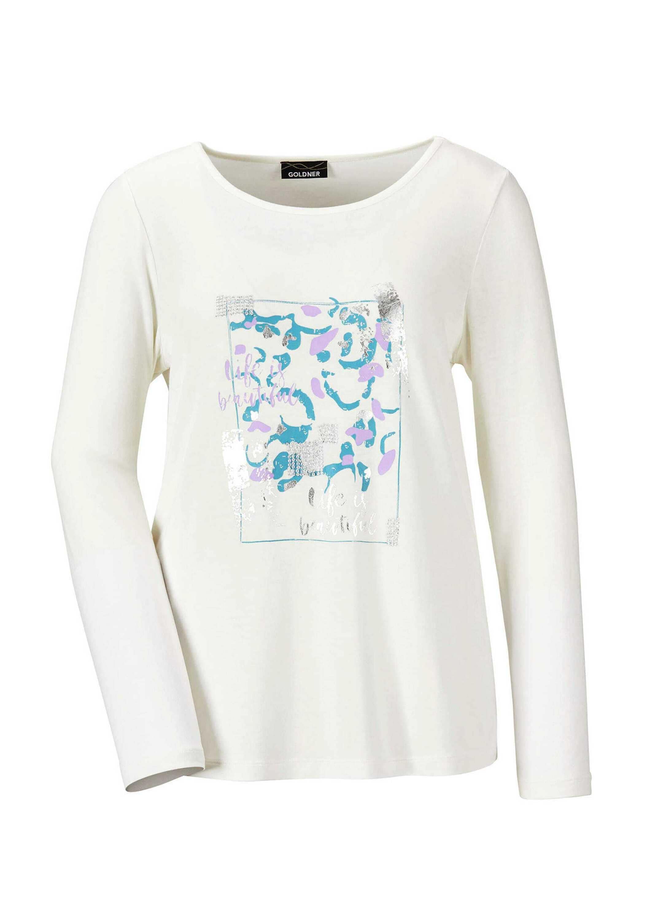 GOLDNER Print-Shirt "Shirt" strechbequemer Viskosejersey