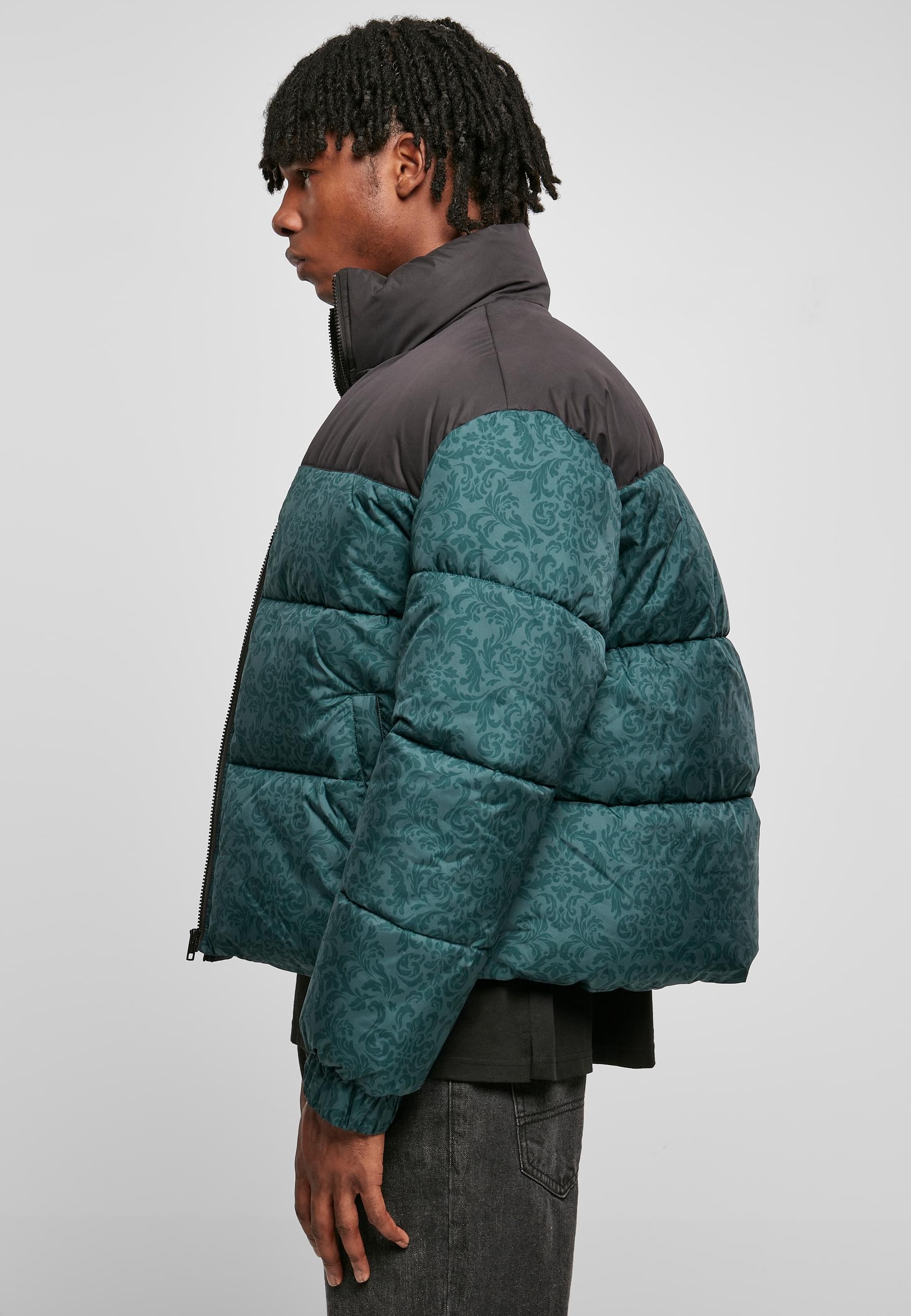 URBAN CLASSICS Winterjacke »Urban Classics Herren AOP Retro Puffer Jacket«, (1 St.), ohne Kapuze