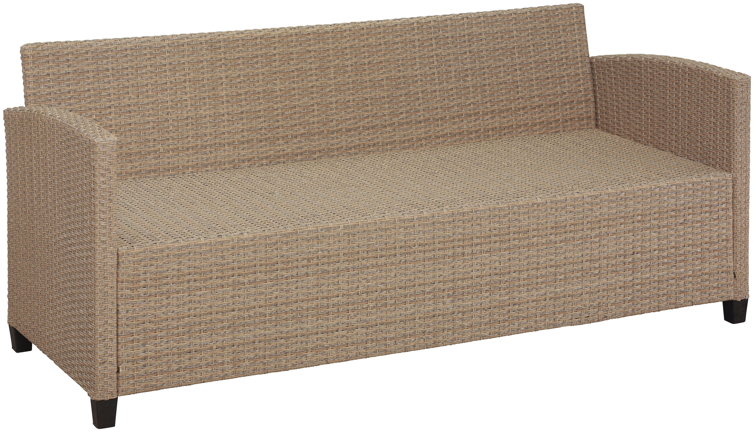 KONIFERA Gartenlounge-Set »Amsterdam«, (Set, 16 tlg., 1x 3er Sofa, 1x 2 Sessel, 2x Hocker, 1xTisch 144,5x74x67cm,Polyrattan), Stahl, Ablagefläche unter dem Tisch, Loungeset