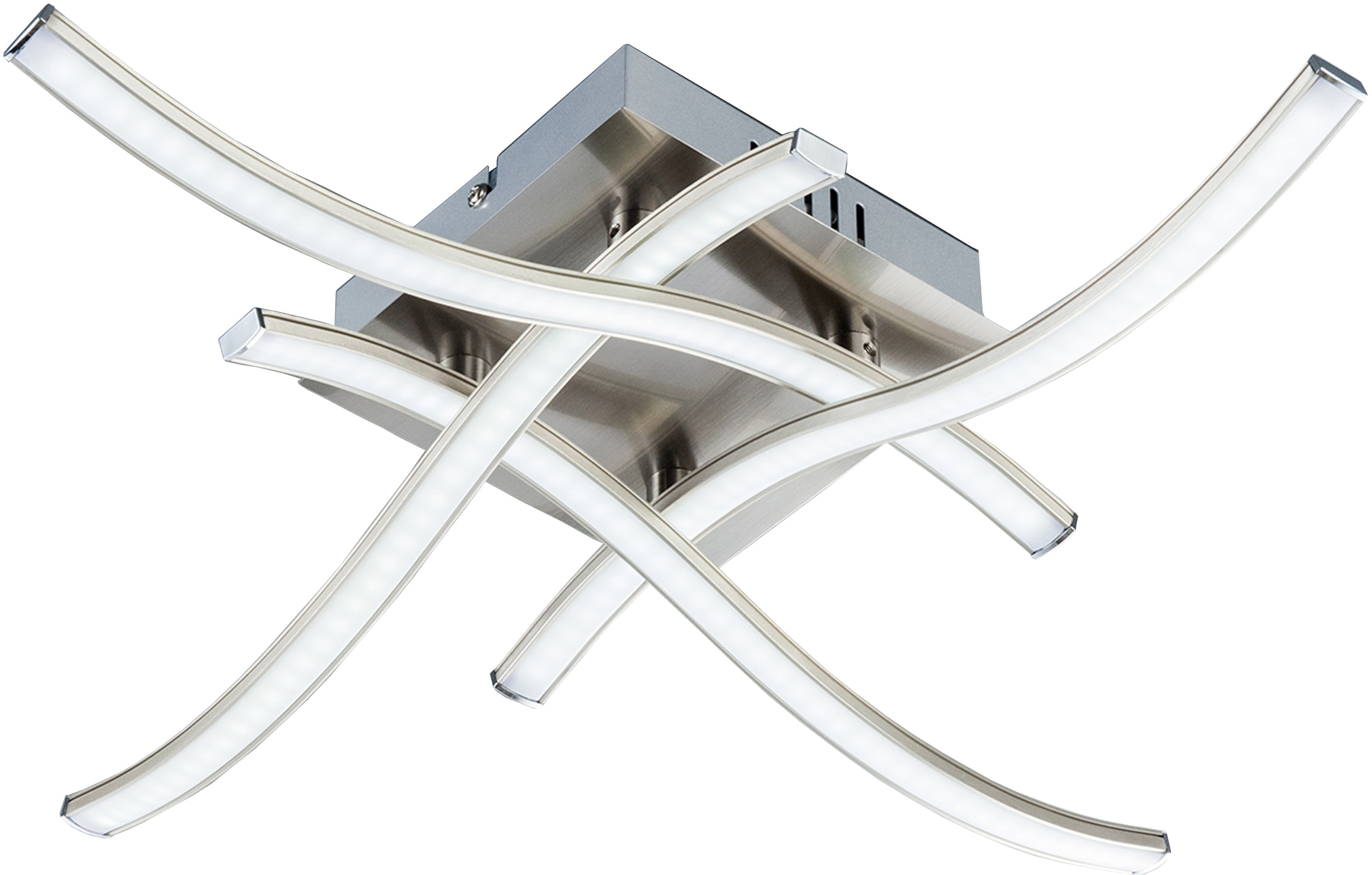 B.K.Licht LED Deckenleuchte »Virgo«, 4 flammig, Leuchtmittel LED-Board | LED fest integriert, LED Deckenlampe, Deckenstrahler, modern, matt-nickel, inkl. 3,4W 350lm