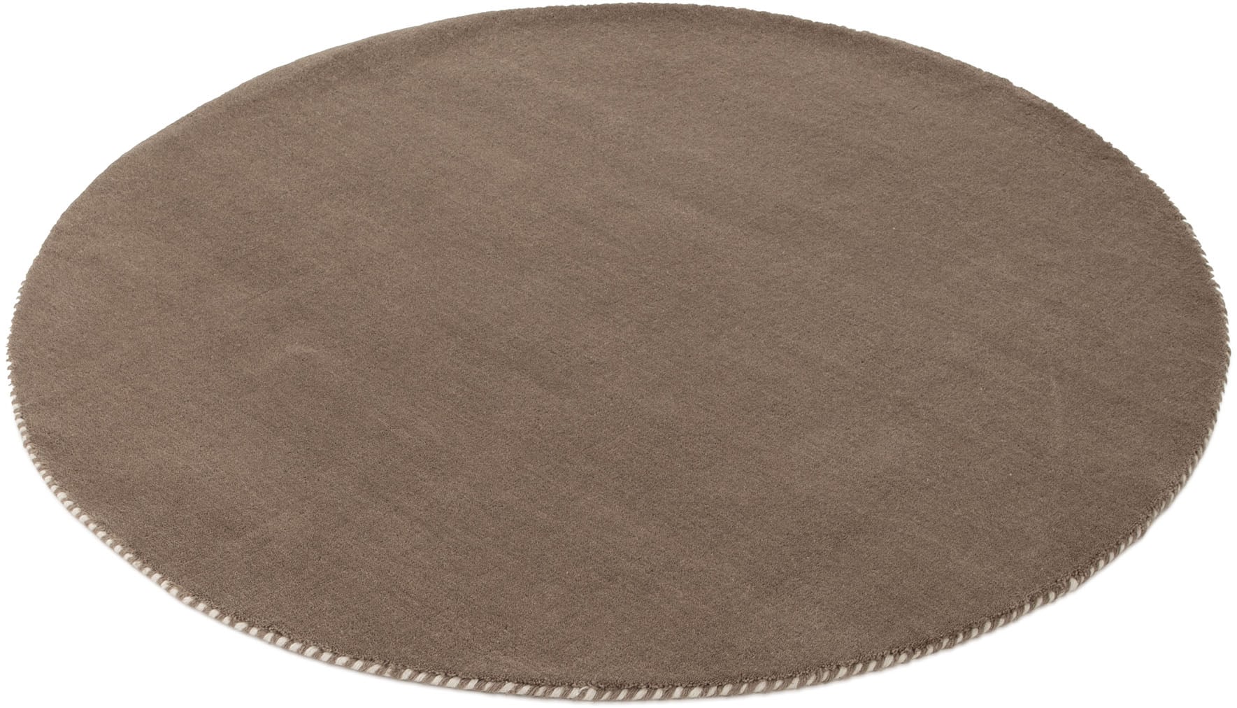 carpetfine Wollteppich »Gabbeh Lola Uni«, rund, 14 mm Höhe, mit natürlichem Pflanzenmaterial von Hand gewebt, auch als Läufer