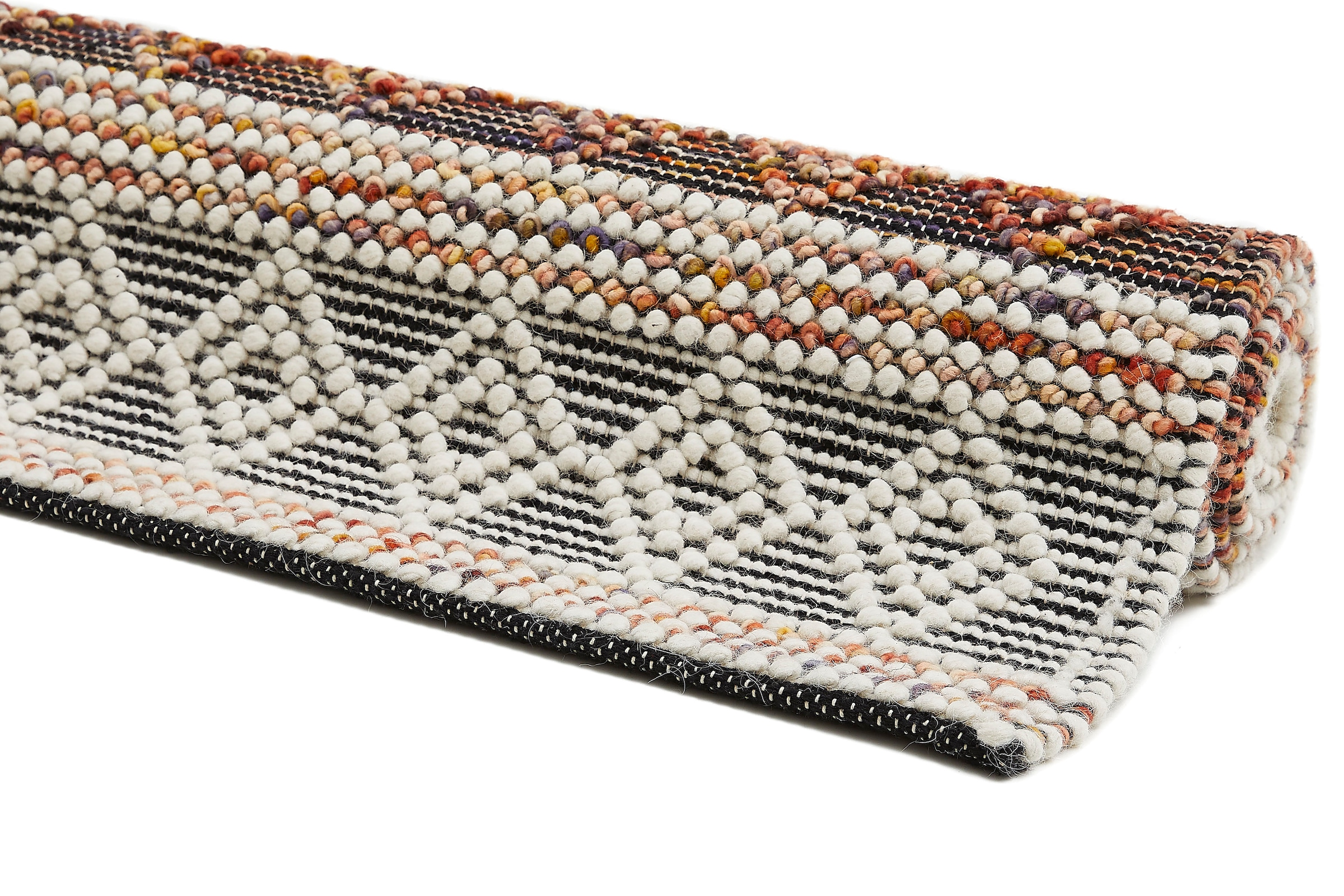 LUXOR living Wollteppich »Aalborg«, rechteckig, 10 mm Höhe, Handweb Teppich, reine Wolle, handgewebt, Rauten Design