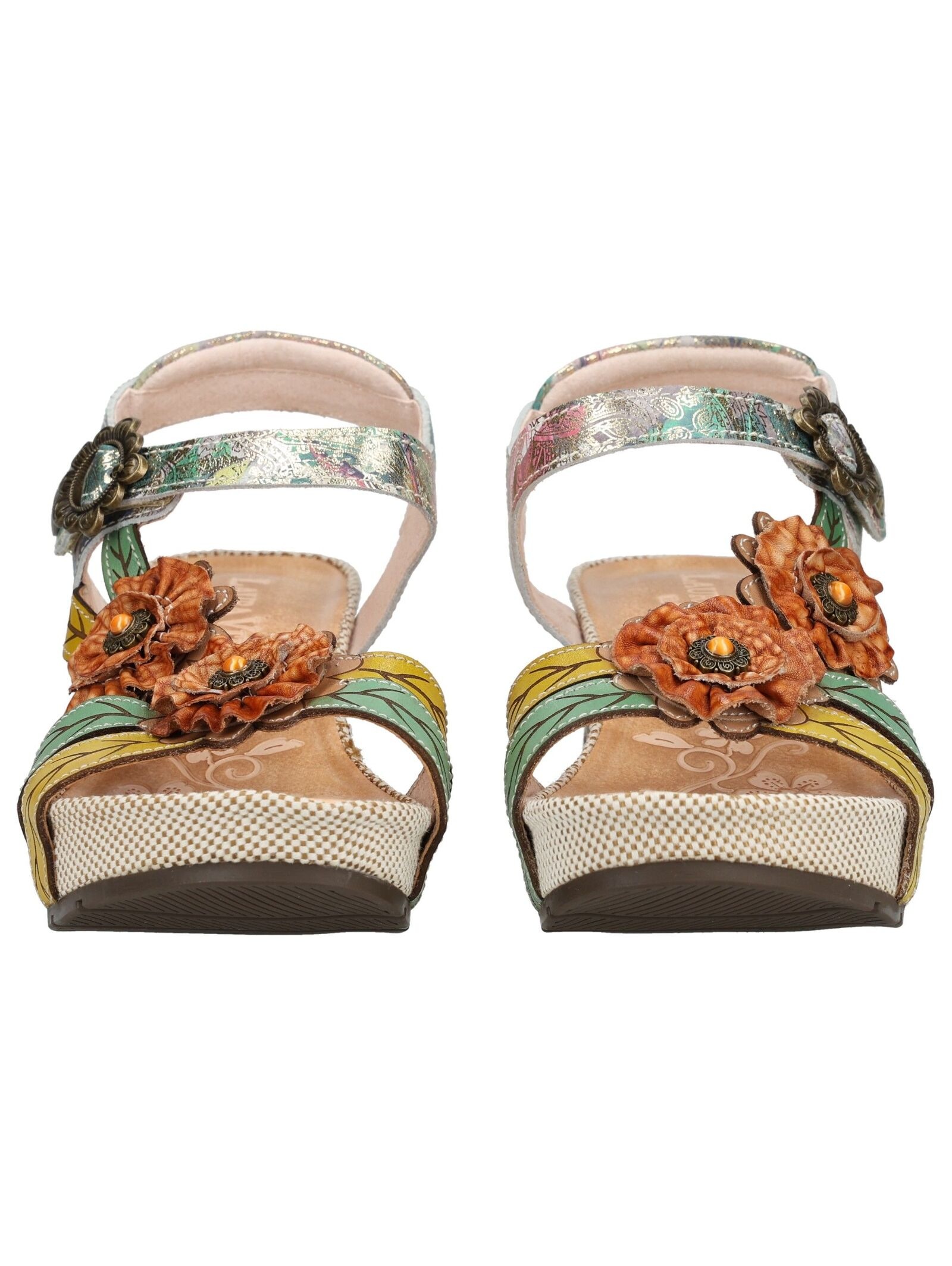 Keilsandalette LAURA VITA "LAURA VITA Sandalen Leder", Damen, Gr. 39, beige, Leder, Schuhe 2