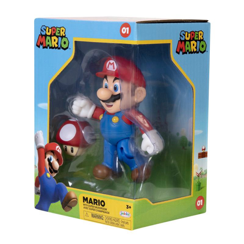 Jakks Pacific Merchandise-Figur »Super Mario - Mario 10 cm Figur (Sammlerbox)«, (Set, 2 tlg.)
