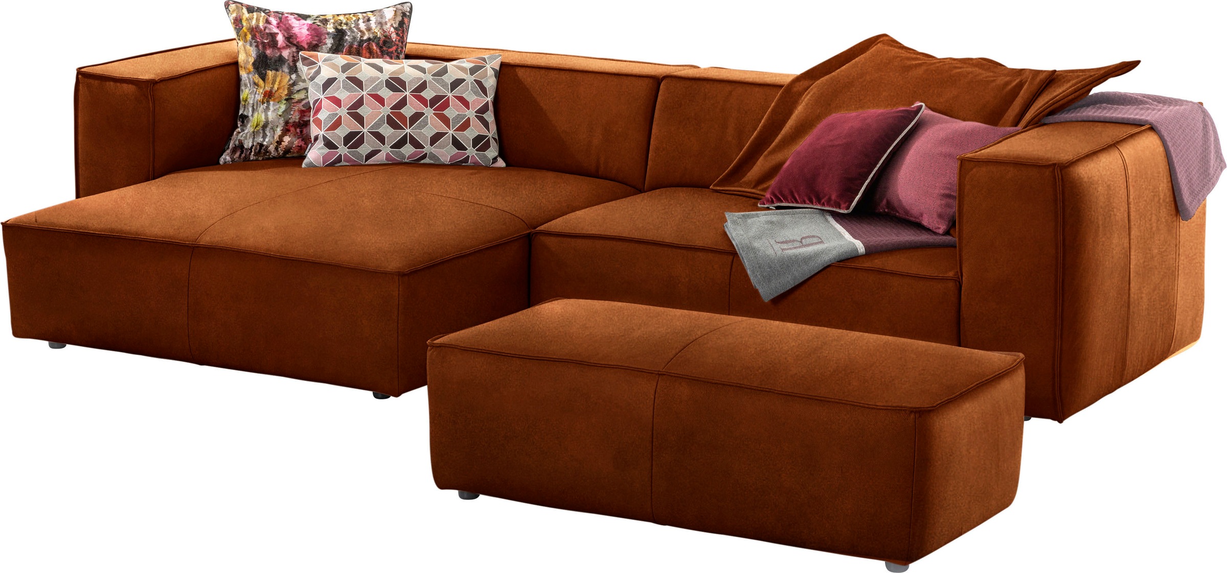 W.SCHILLIG Ecksofa "around-the-block" inklusive Hocker, mit eleganter Biese günstig online kaufen