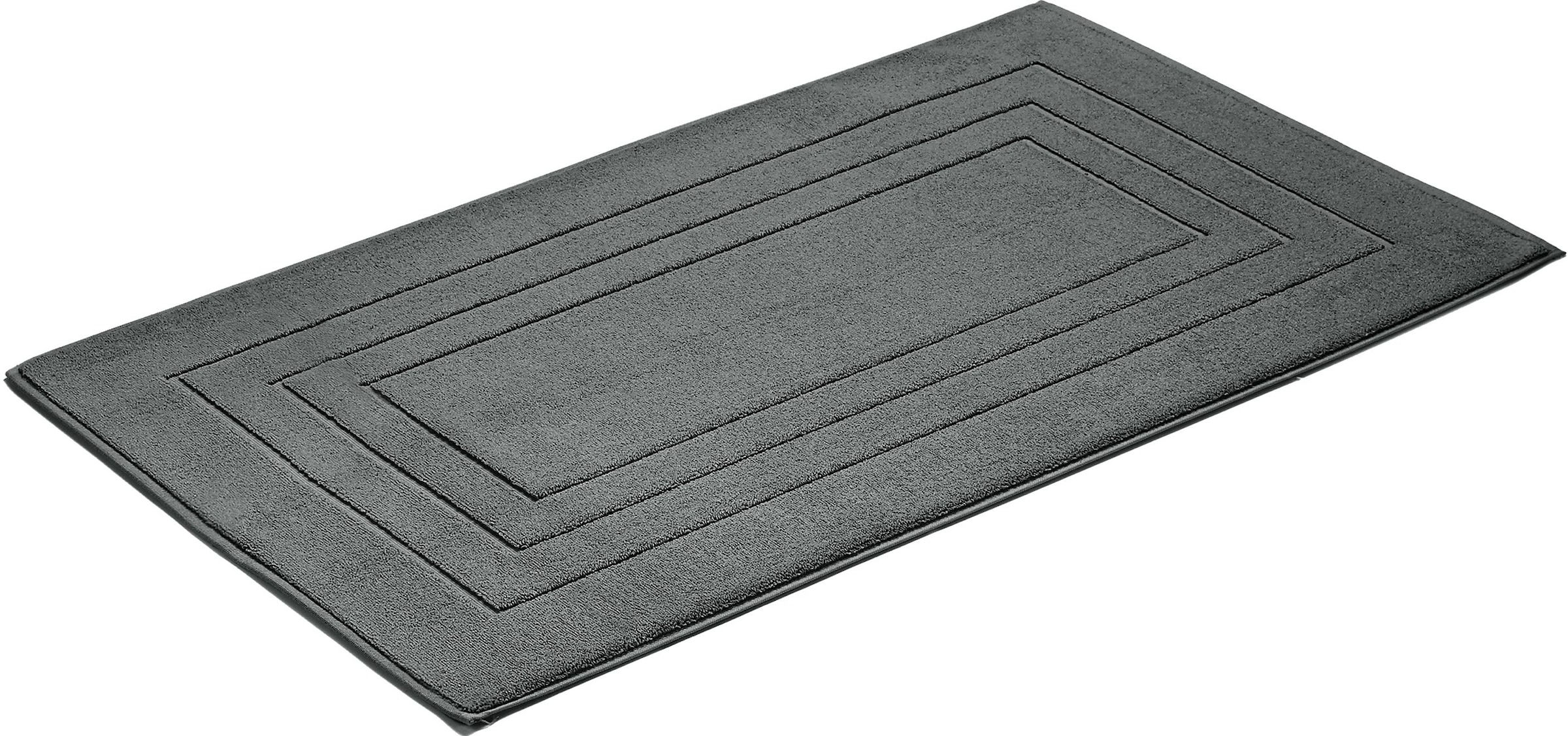 Vossen "Feeling" Höhe 10 mm beidseitig nutzbar fußbodenheizungsgeeignet Badteppich, Uni-Farben, mit Bordüre, Hoch-Tief Effekt, reine Baumwolle
