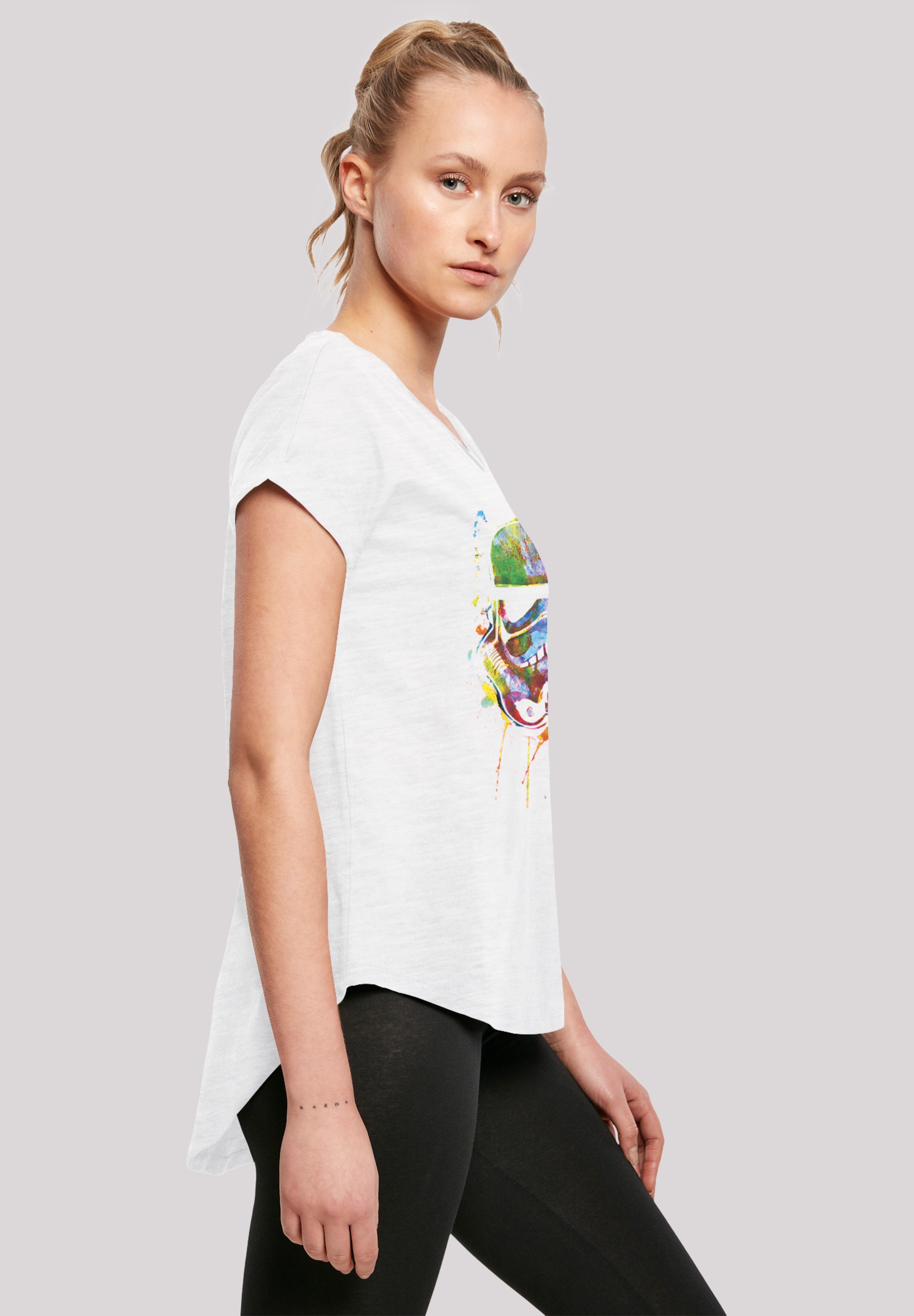 F4NT4STIC (1 Paint Slub kaufen Tee«, Stormtrooper Long with Splats Kurzarmshirt »Damen Ladies tlg.) BAUR |