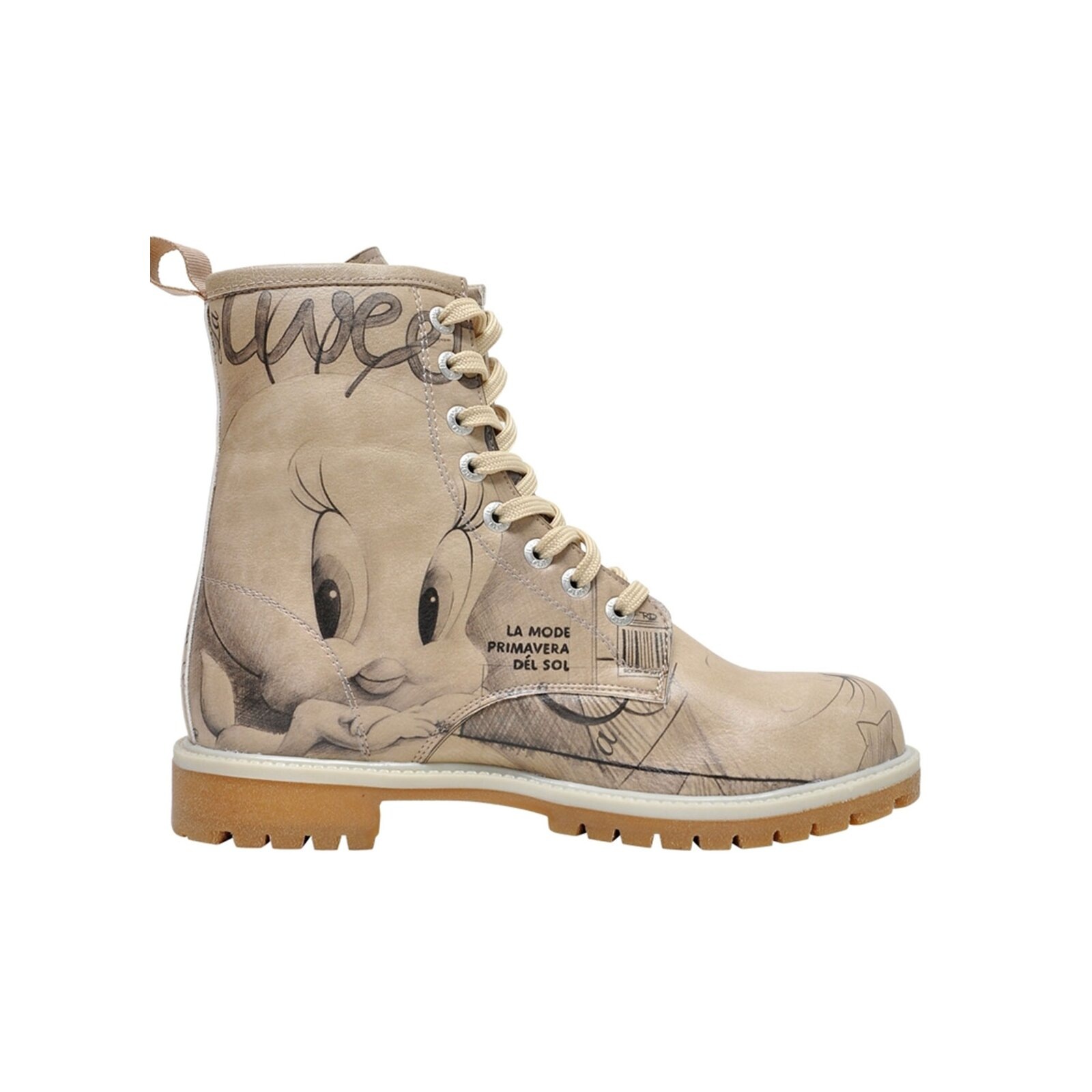 Thumbnail - DOGO Schnürboots "Wb Longe Boots Schnürstiefel Tweety With Roses Damen", Handgefertigt