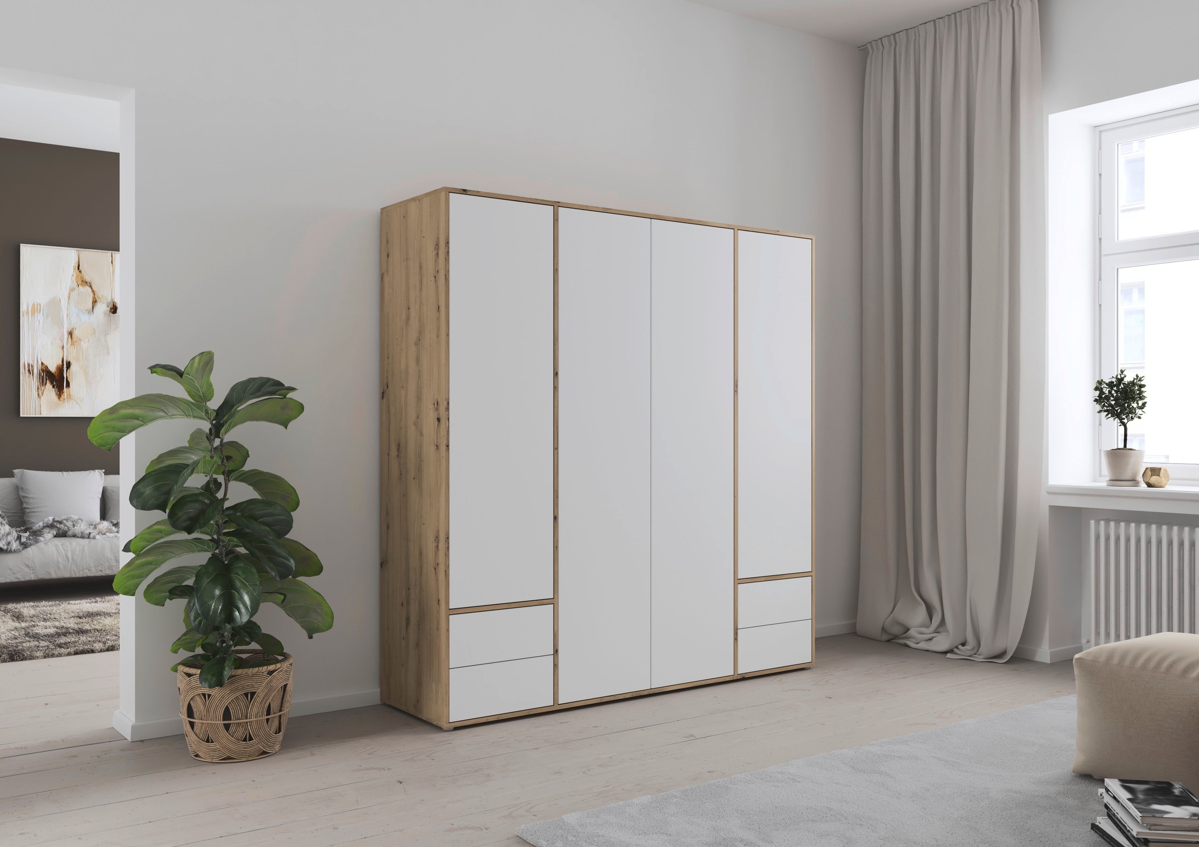 Thumbnail - rauch Drehtürenschrank "Kleiderschrank Schrank Garderobe Wäscheschrank NABILA viel Stauraum", (in 3 verschiedenen Aussta...