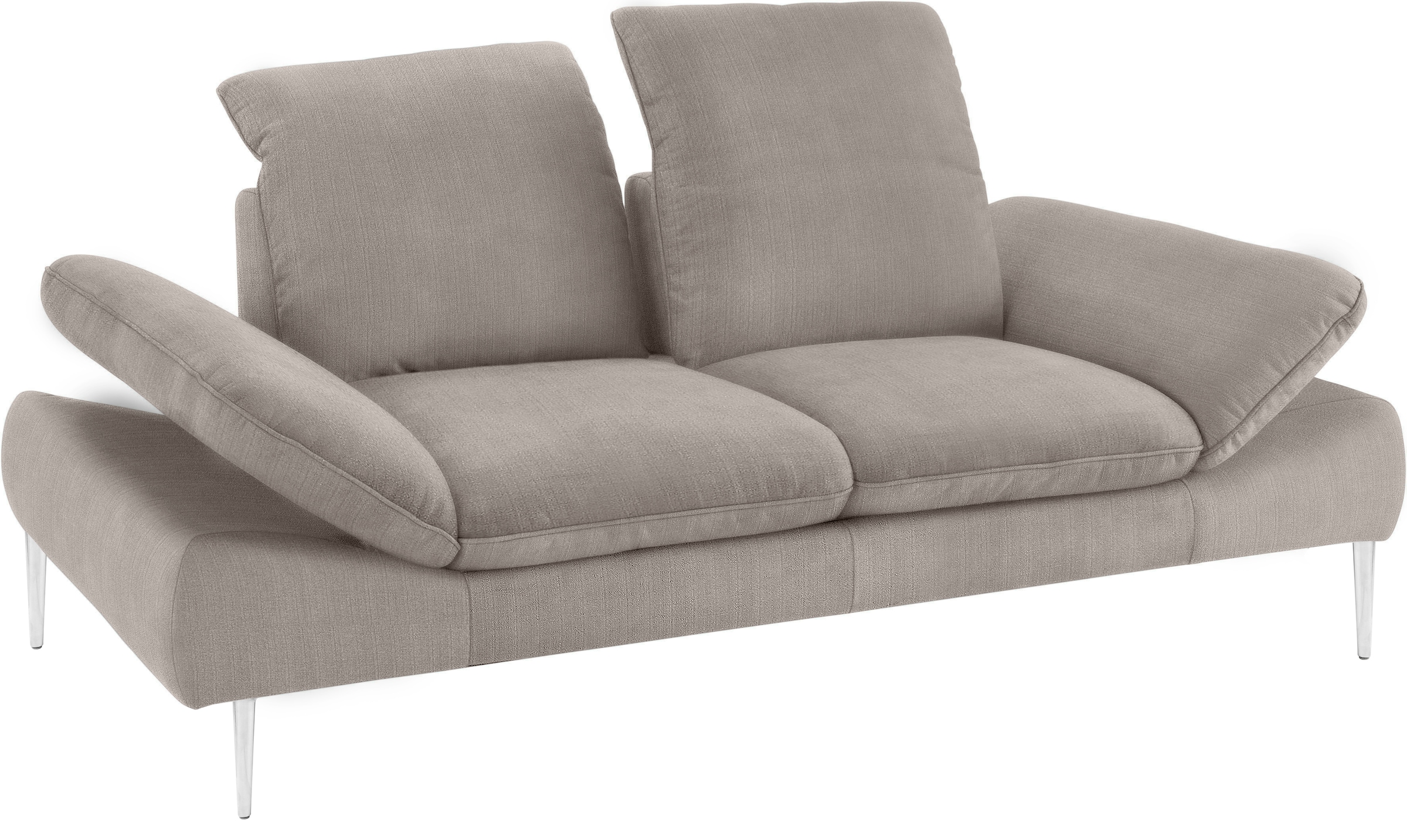 W.SCHILLIG 2-Sitzer »enjoy&MORE« mit Sitztiefenverstellung, Füße silber matt, Breite 202 cm