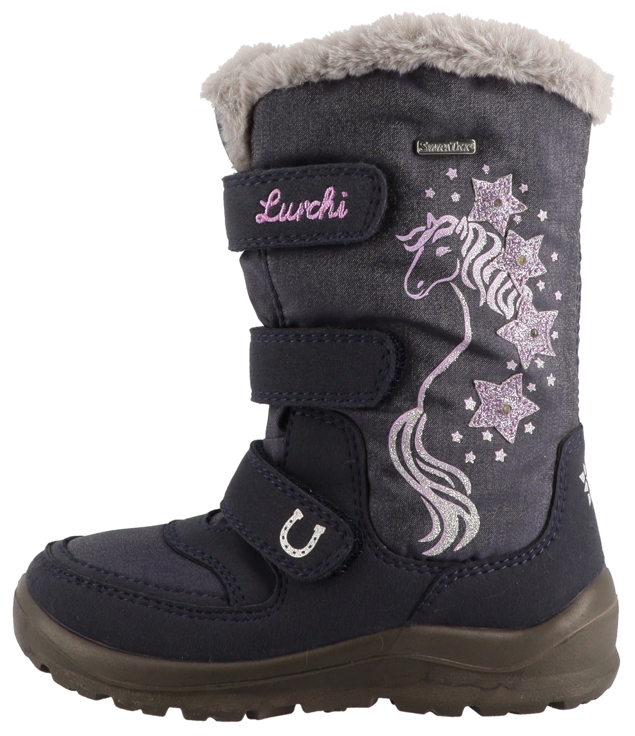 Lurchi Winterstiefel »Kiomi SYMPATEX«, Klettboots mit Glitzer, Größenschablone zum Download