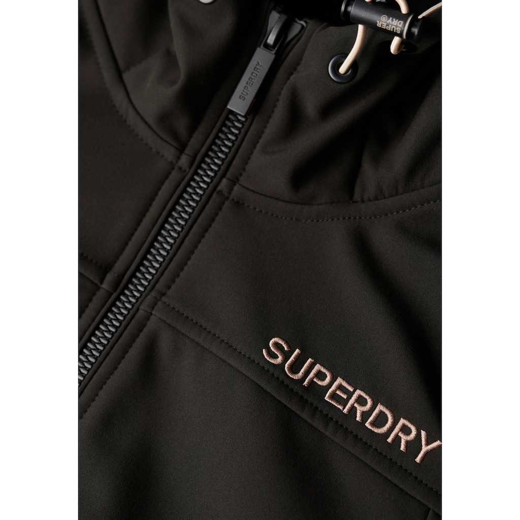 Superdry Softshelljacke »SU-HOODED SOFTSHELL JACKET«, mit Kapuze