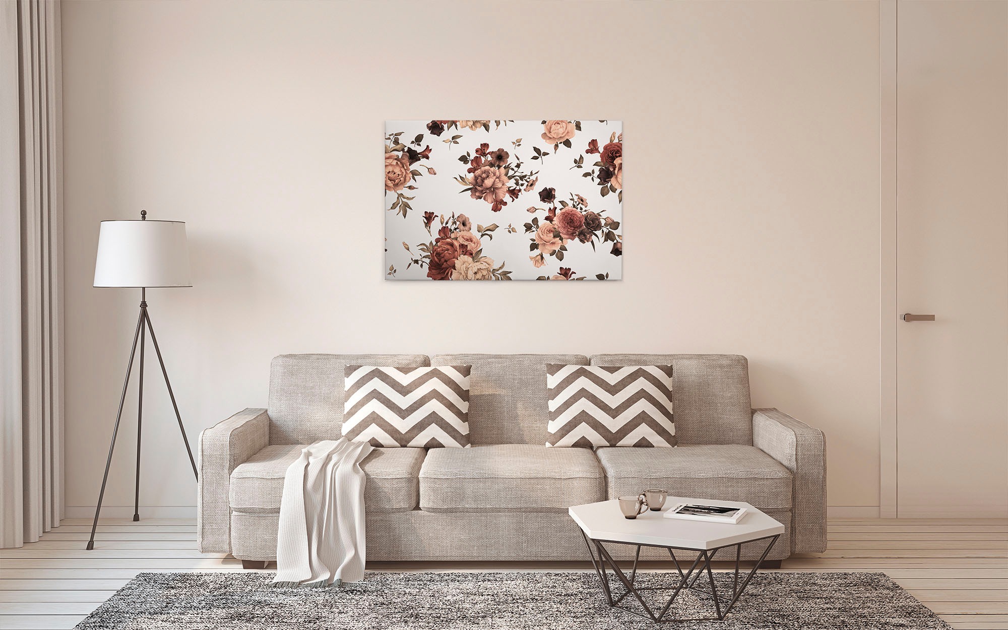 A.S. Création Leinwandbild »Flower Bouquet«, Kunst-Blumen-Kinder, (1 St.), Landhaus Keilrahmen Blumen Rosen Blümchen Leinwand-Bild Wohnzimmer