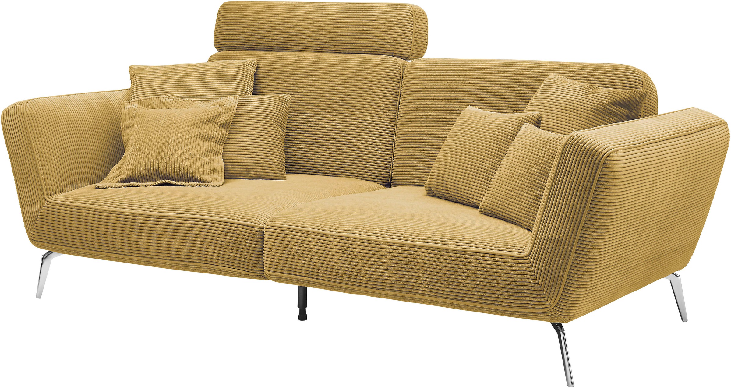 set one by Musterring Big-Sofa »SO 4500«, Füße chromfarben, wahlweise mit Kopfstütze, Breite 260cm, in Cord