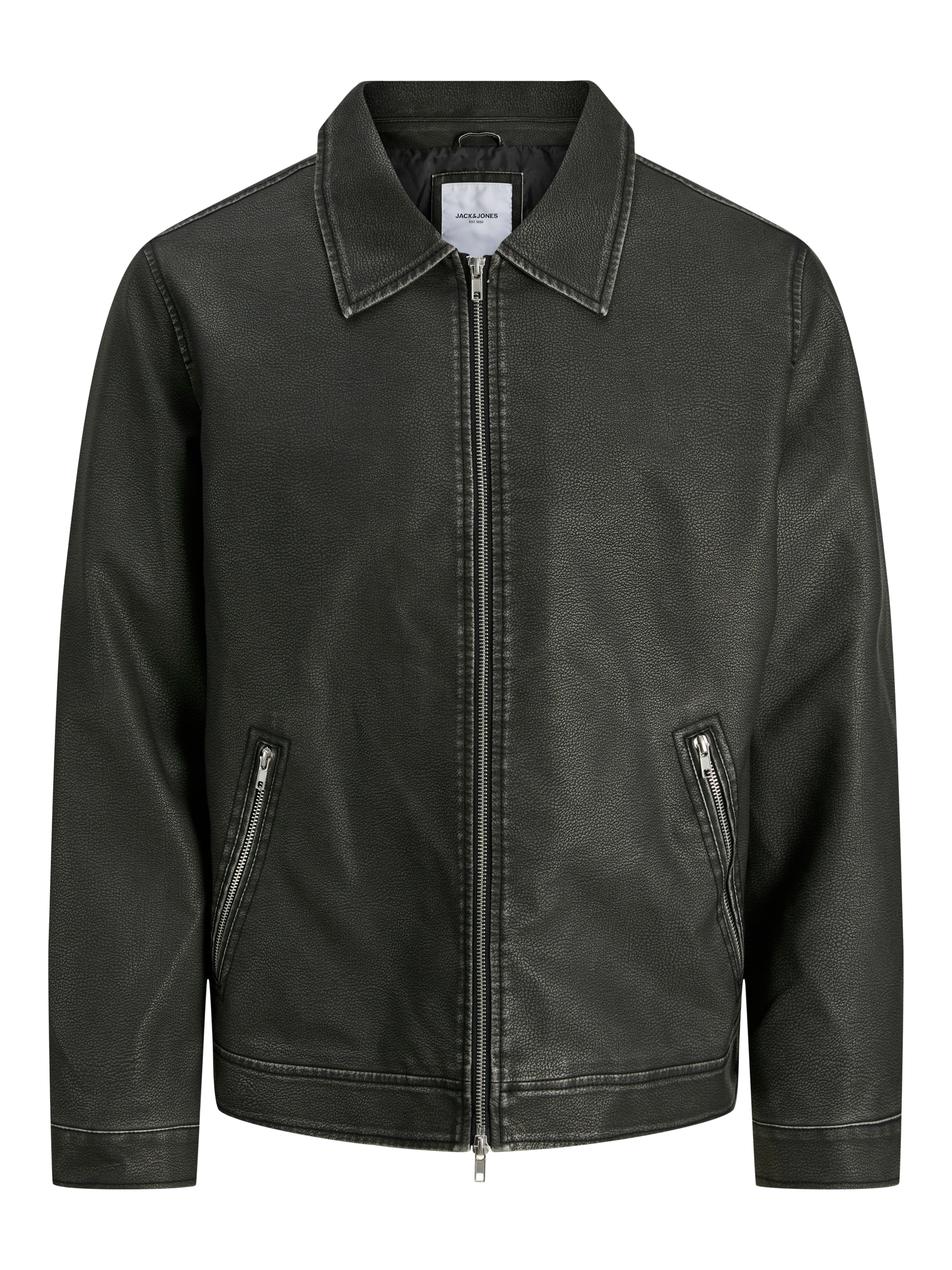 Jack & Jones Bikerjacke »JJECASABLANCA PU JACKET NOOS«, ohne Kapuze, mit Fronttaschen