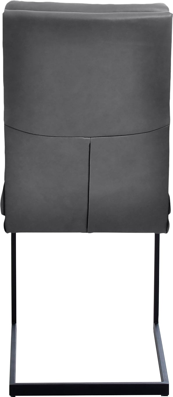 K+W Komfort & Wohnen Freischwinger, Leder CLOUD, stabiles Hochkantrohr, Untergestell in Edelstahloptik oder schwarz