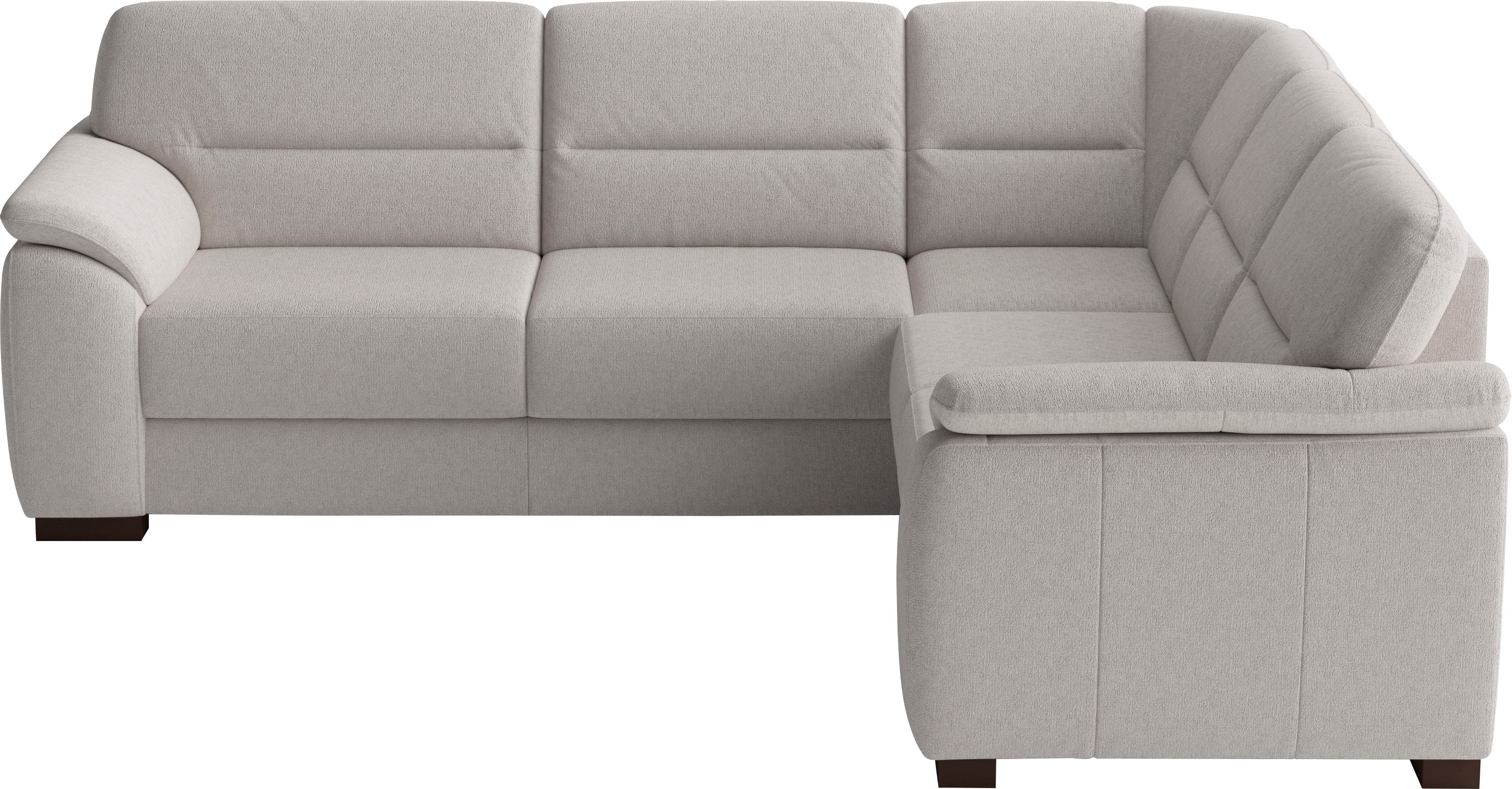 sit&more Ecksofa "Montego L-Form, B: 256 cm, große Stoffauswahl, Komfortsitzhöhe 46 cm" optional Schlaffunktion und Schubkasten mit Stauraum