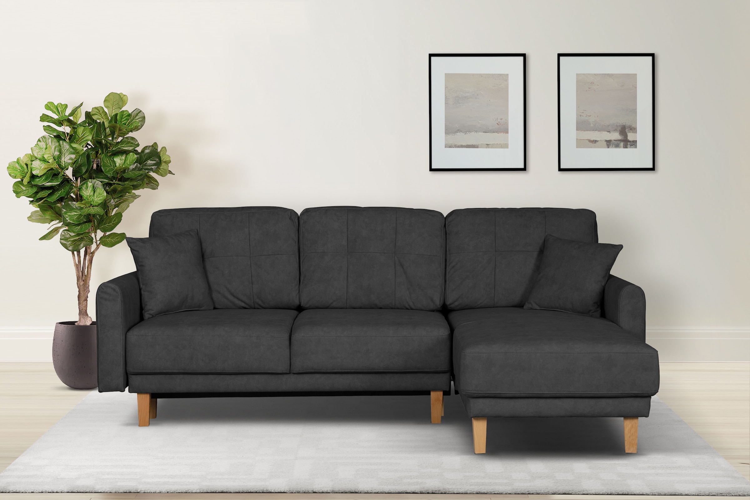 Home affaire Ecksofa "TRIPLO optionale Schlafsofa mit Bettkasten, Maße B/T/ günstig online kaufen