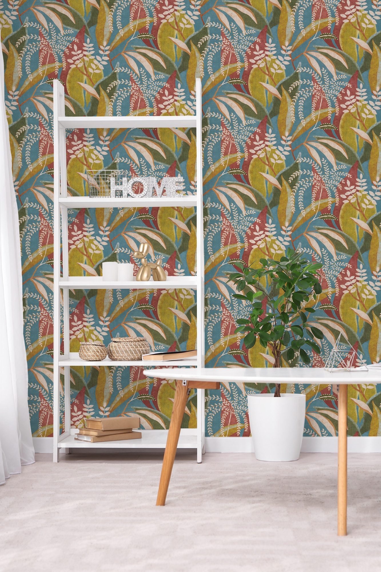 A.S. Création Vliestapete »Pintwalls III Kranichwald Exotisch« Kunst strukturiert Exotischer Dschungellook mit Kranichen und opulenter Flora