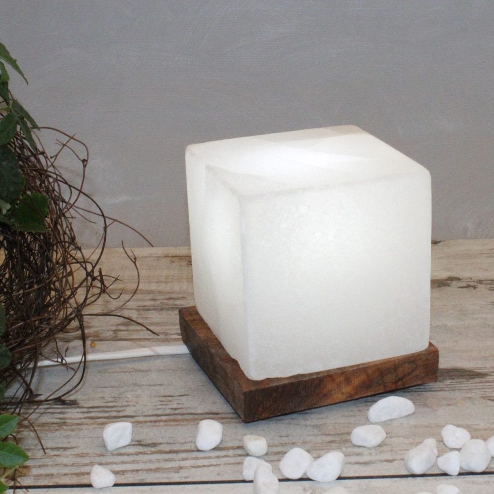 ein Salzkristall aus BAUR H: - Salzkristall-Tischlampe »Kubus«, Unikat, ca.9 kaufen | Handgefertigt jeder SALT cm DREAMS Stein HIMALAYA