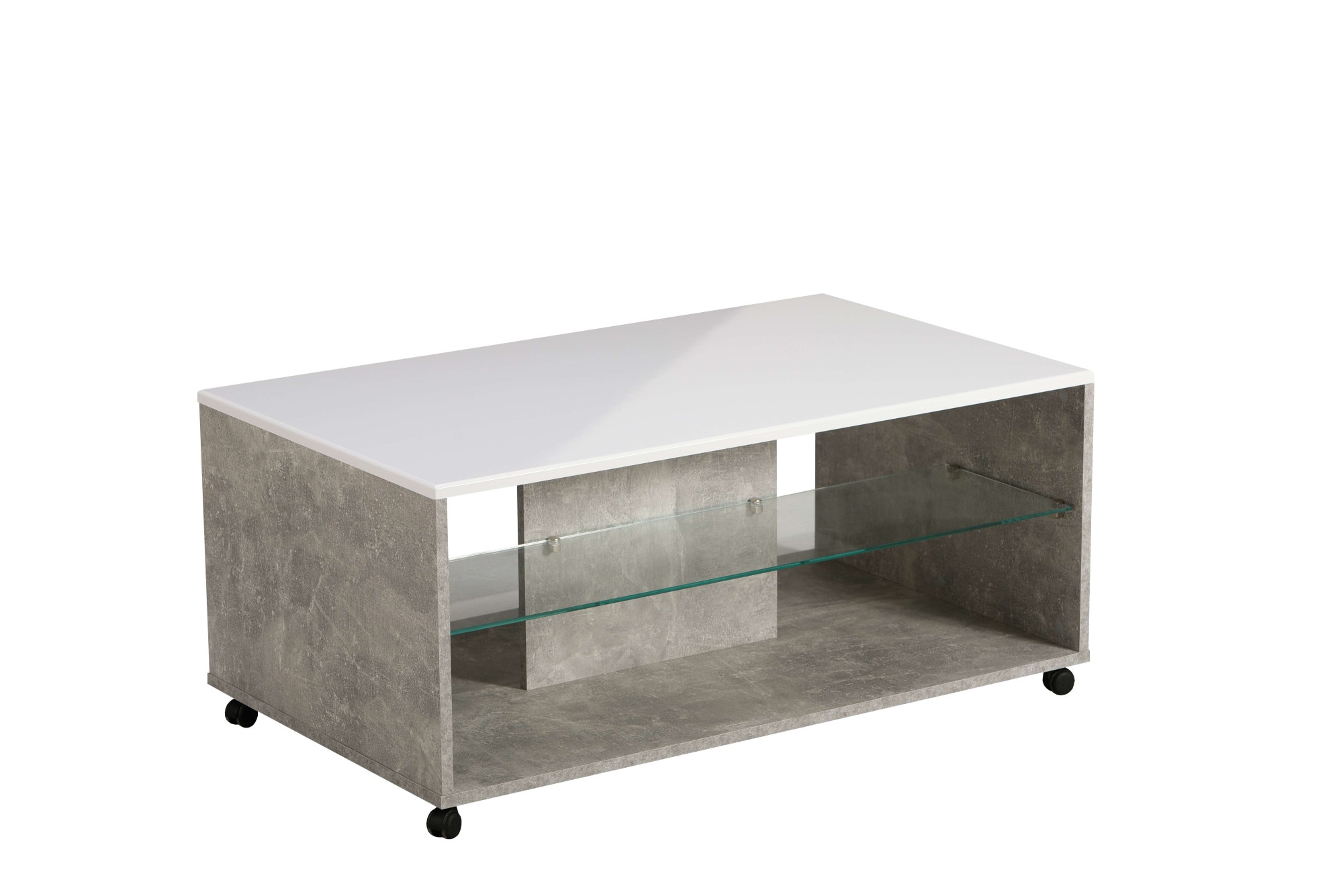 Home affaire Couchtisch »Bert Kaffetisch, 100 cm, in trendigen Farben, modern«, Hochglanzplatte, mit Rollen