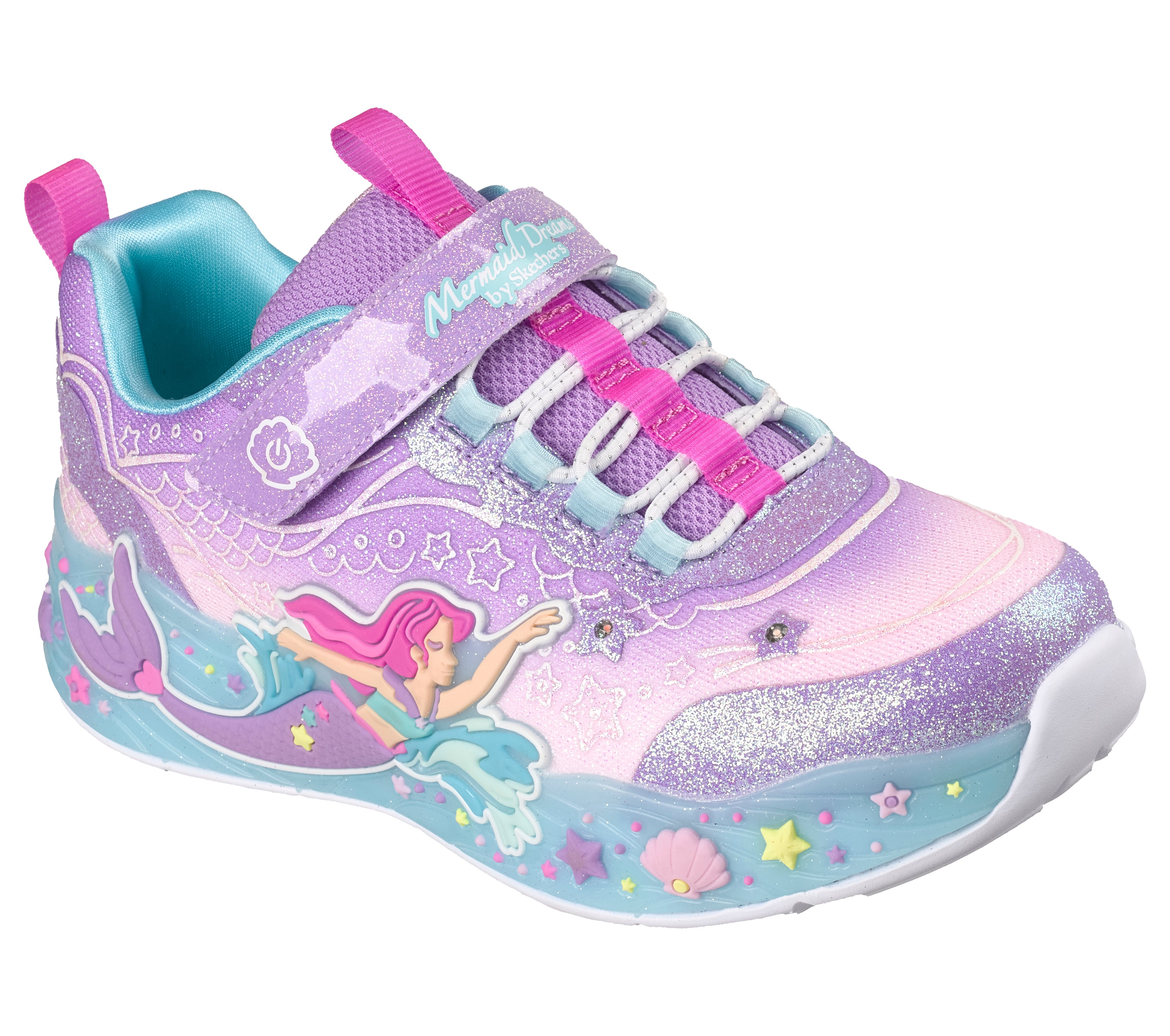Skechers "MERMAID DREAMS LIGHTS" Blink,-Klettschuh mit Applikation, Größenschablone zum Download