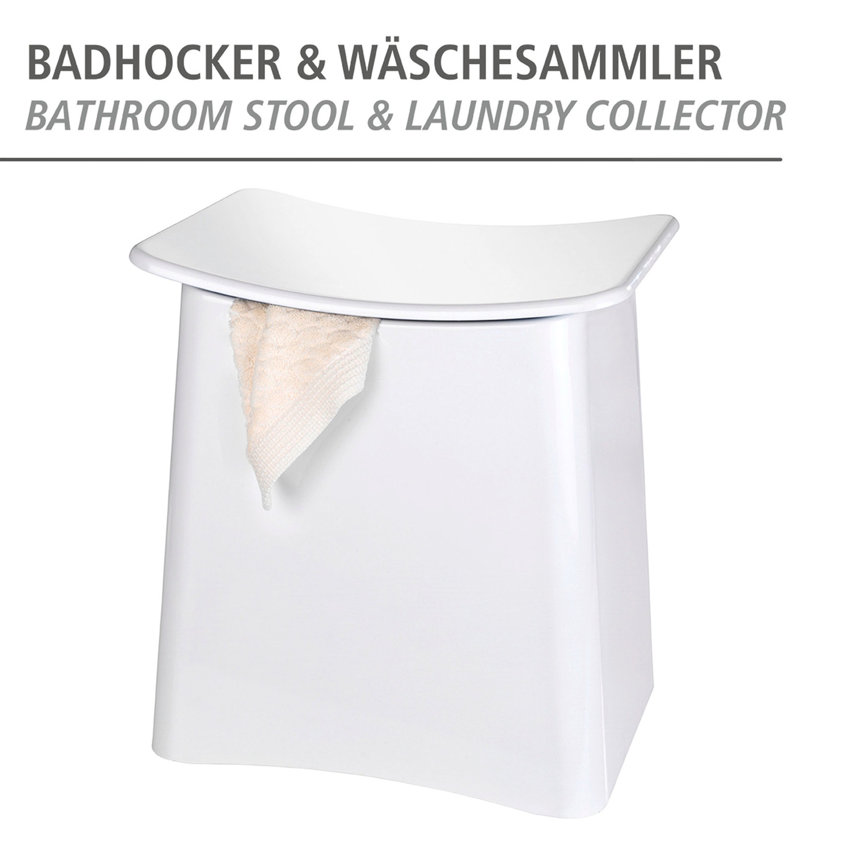 Thumbnail - WENKO Badhocker "Wing" fürs Badezimmer, herausnehmbaren Wäschesack