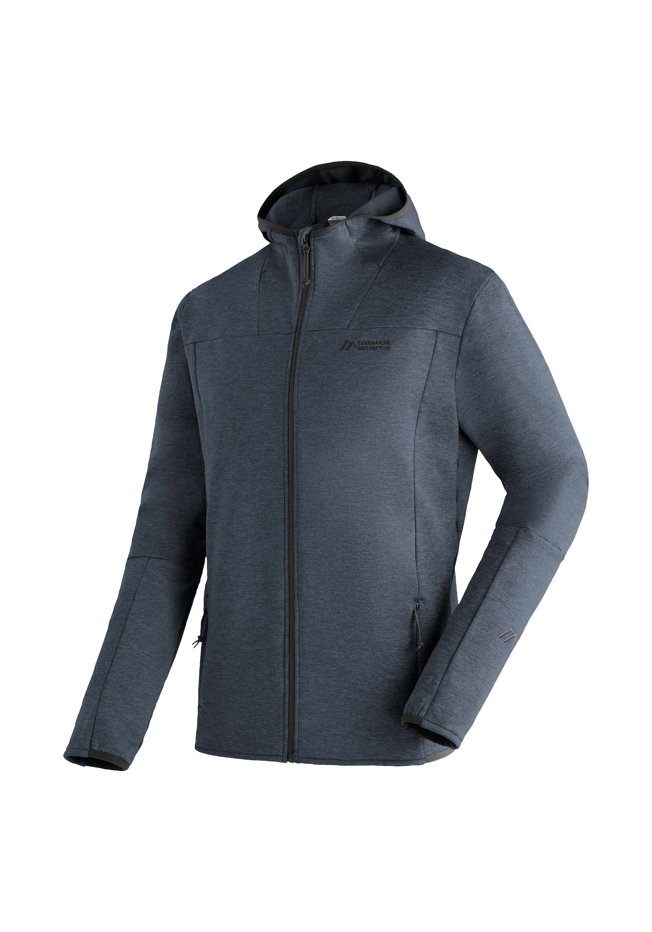 Maier Sports Fleecejacke "Fave M", Herren Fleece mit verstellbarer Kapuze, atmungsaktiver Zip-Hoodie