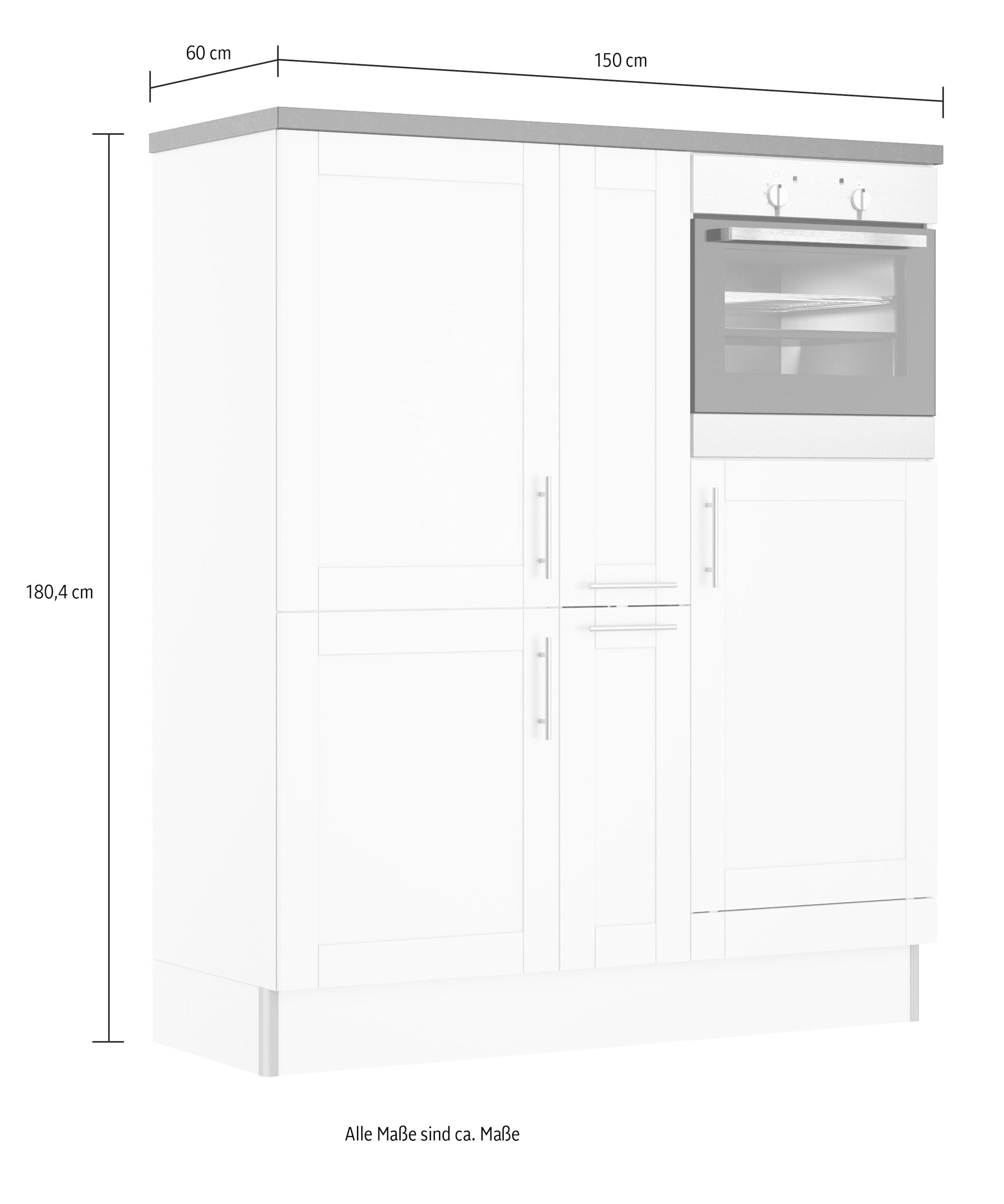 OPTIFIT Küche »Ahus«, 150 | Close BAUR breit, cm ohne E-Geräte, Funktion Soft