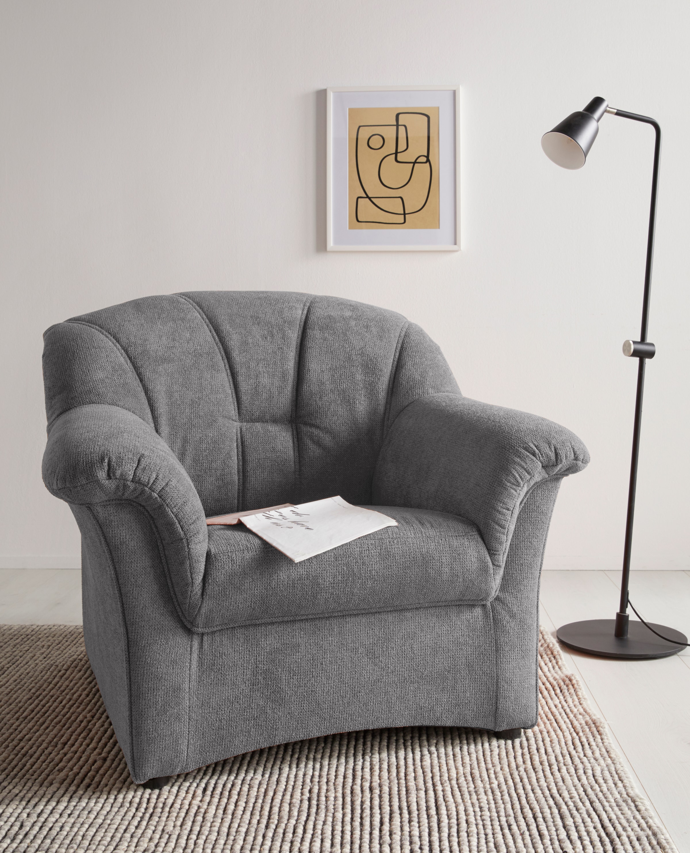 DOMO collection Sessel "Papenburg zeitlose Rückensteppung, elegante Armlehn günstig online kaufen