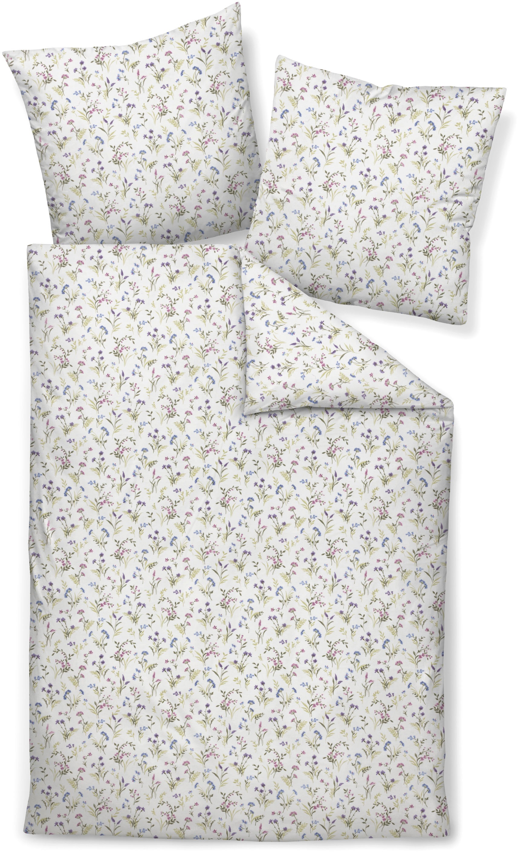 Janine Bettwäsche "Noru" 2 Stk. tlg. in Gr. 135x200, 100% Baumwolle, Blumen günstig online kaufen