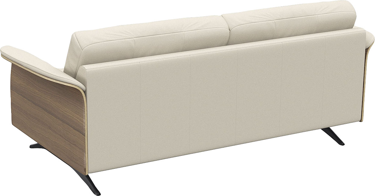 Thumbnail - FLEXLUX 2,5-Sitzer "Glow Sofa, Couch," Premium-Sitz: Kaltschaum & Federkern, Arml. Walnuss, Fuß schwarz