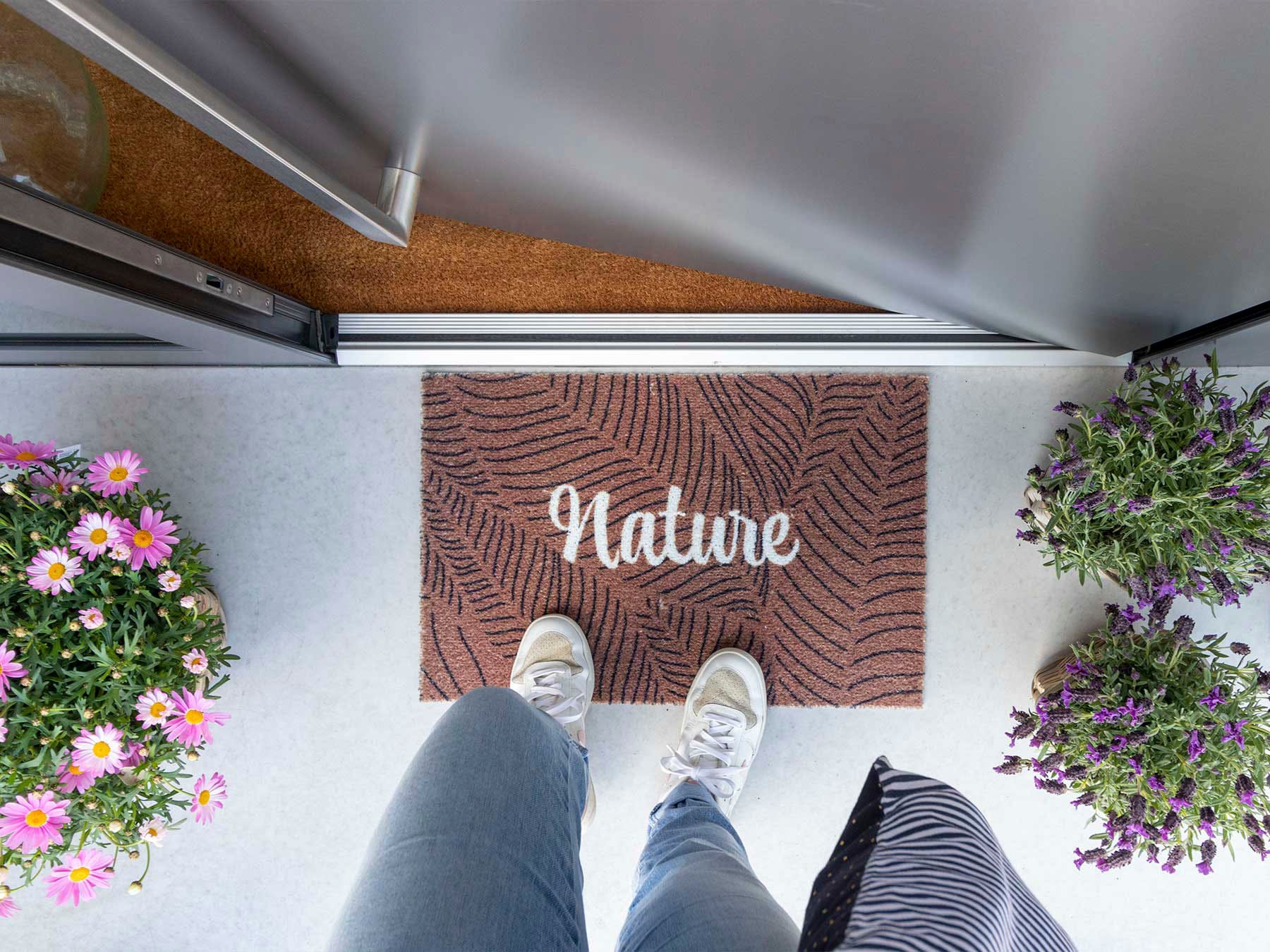 Primaflor-Ideen in Textil Fußmatte »Schmutzfangmatte COUNTRY, Nature«, rechteckig, 7 mm Höhe, Schmutzfangmatte, Kokos-Optik, mit Spruch, rutschhemmend, waschbar