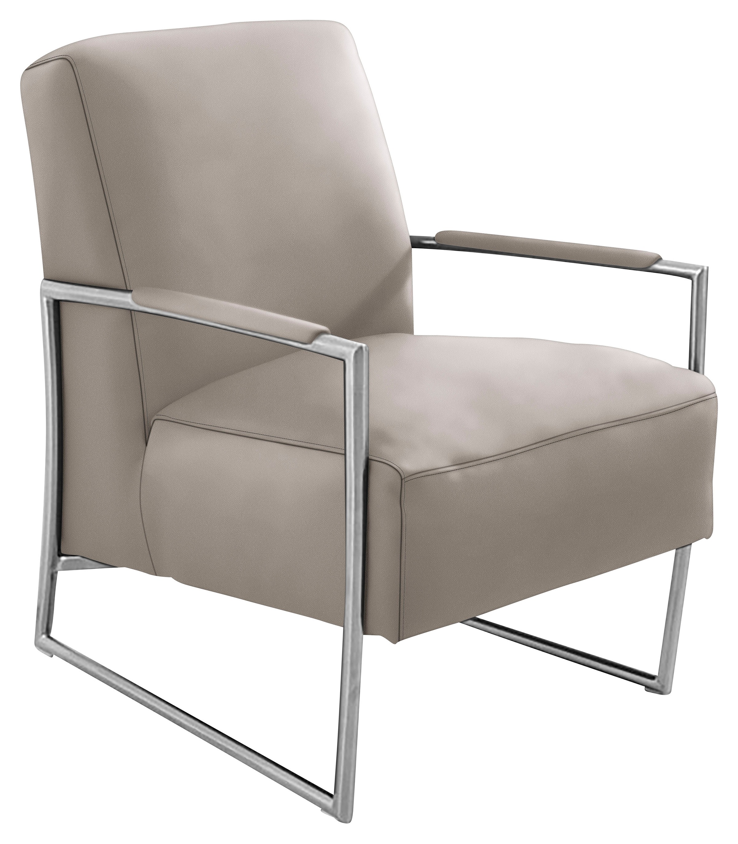 K+W Komfort & Wohnen Cocktailsessel, mit bezogenen Armlehnen, Gestell in Metall Edelstahloptik