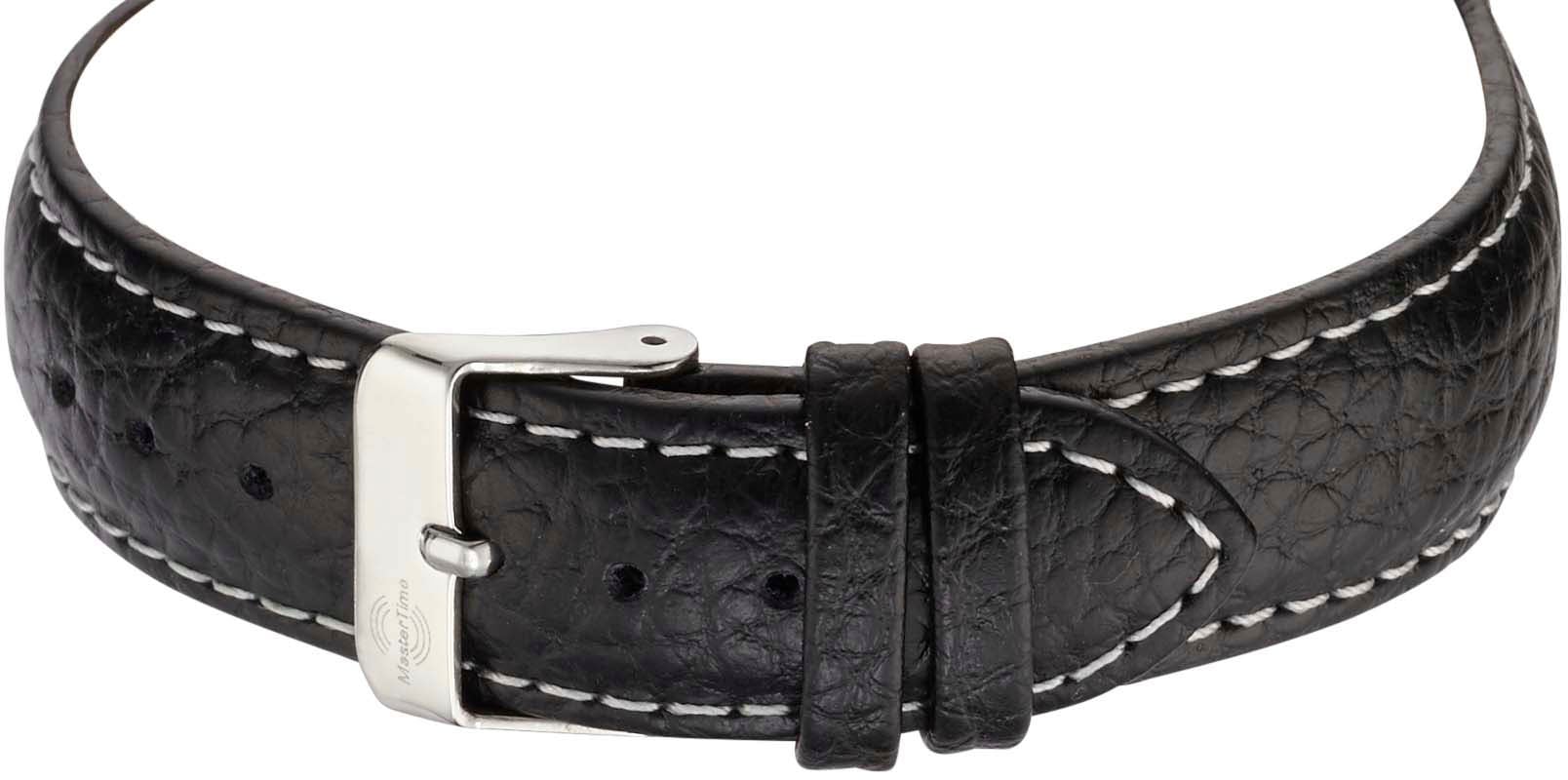 MASTER TIME Funkuhr »Basic«, Armbanduhr, Quarzuhr, Herrenuhr, Datum, Lederarmband
