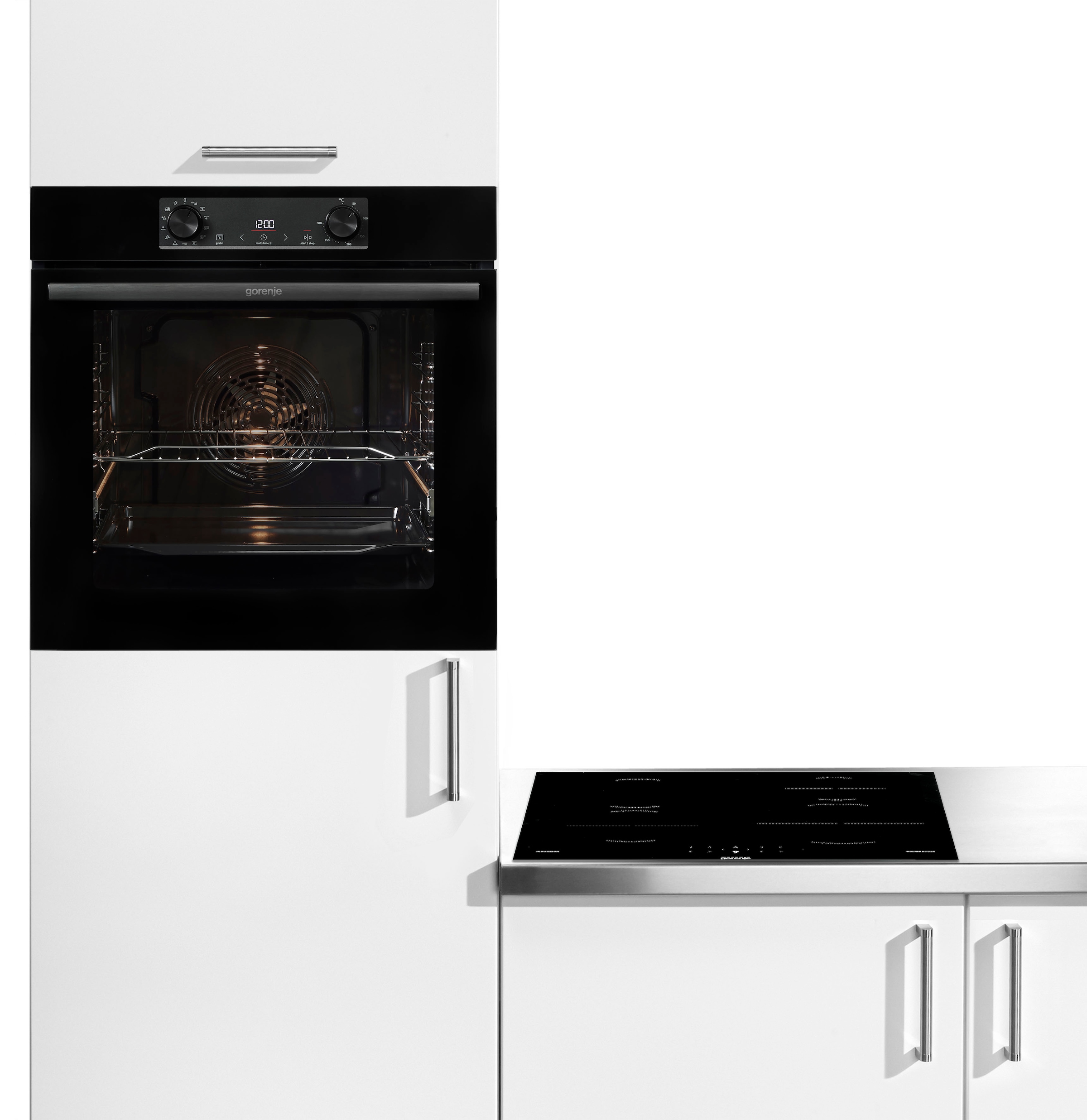 GORENJE Backofen-Set "BLACKSET2", mit 1-fach-Teleskopauszug, Aqua Clean, AirFry-Funktion