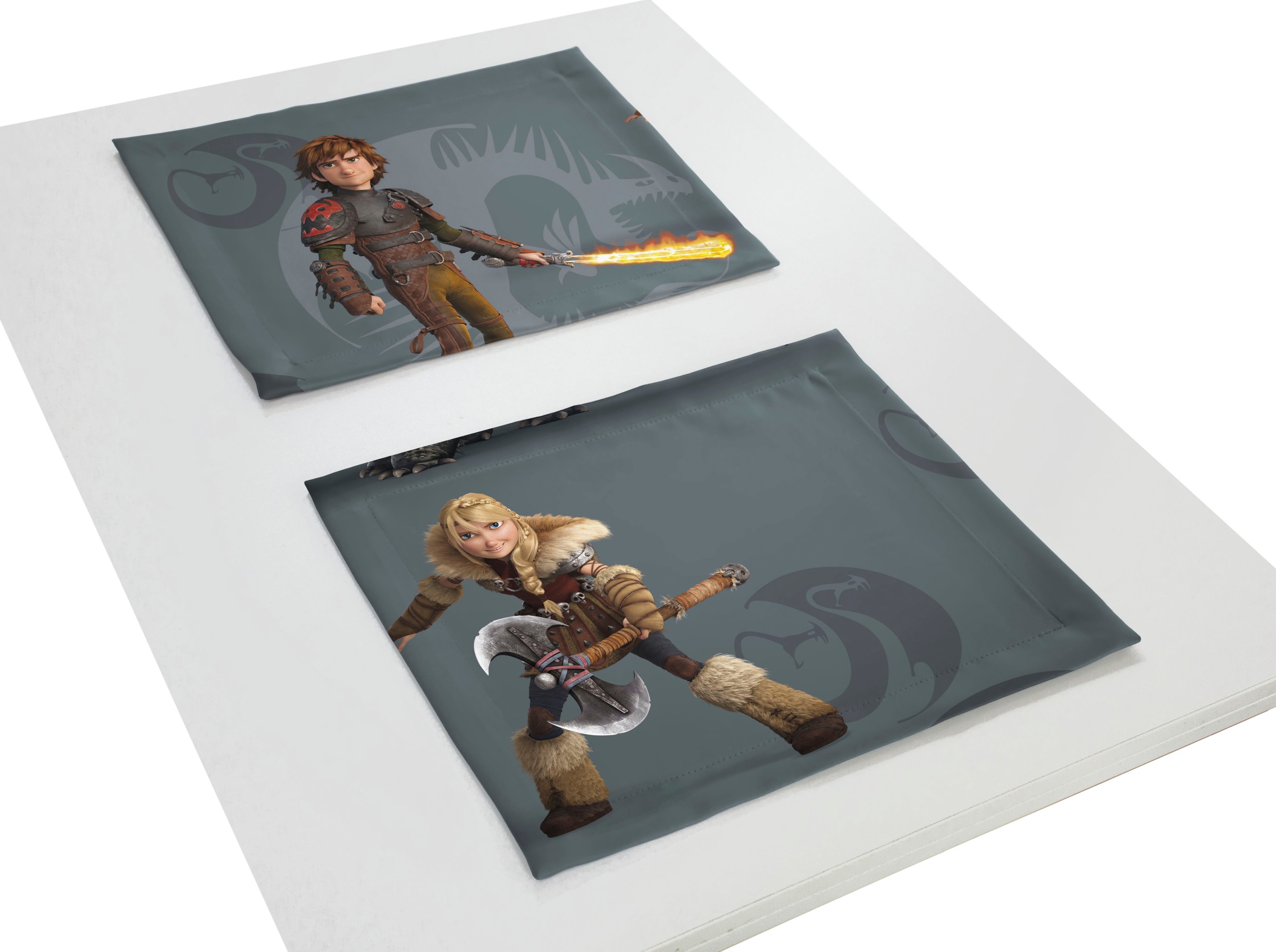 Platzset WIRTH, B:50cm L:40cm, grau, Platzsets, "Dragons", Universal Pictures
