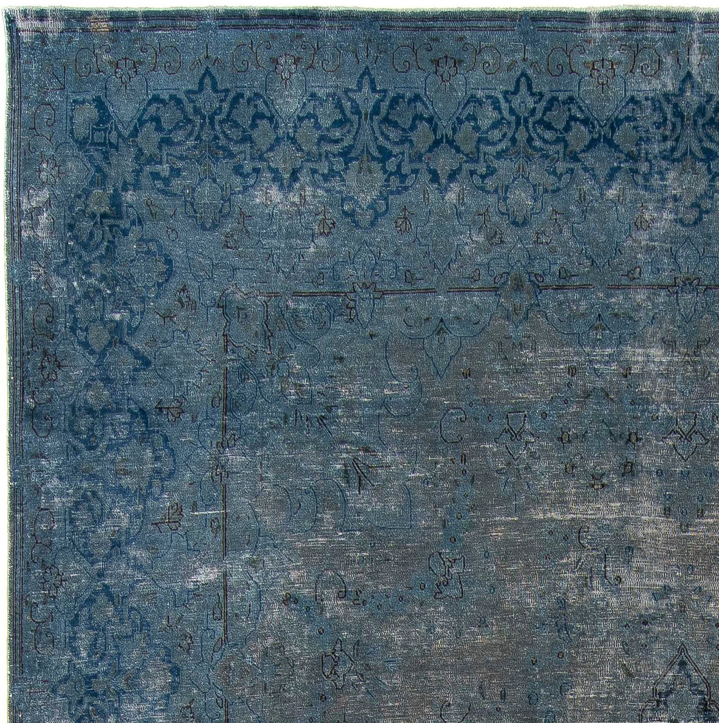 morgenland Teppich »Vintage - 386 x 290 cm - dunkelblau«, rechteckig, Wohnzimmer, Handgeknüpft, Einzelstück mit Zertifikat