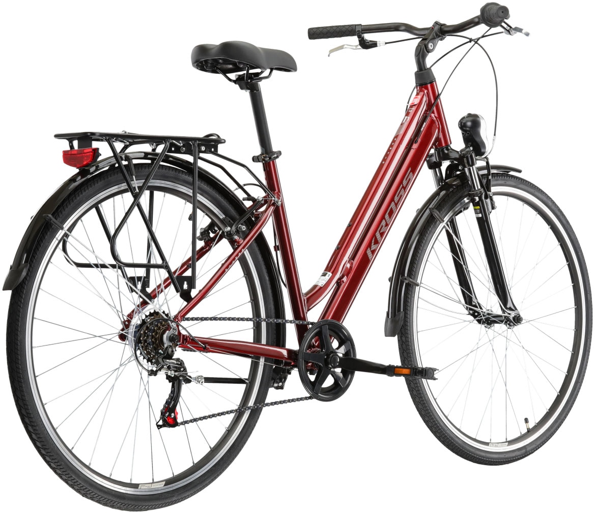 Kross Cityrad »KROSS Citybike Sentio 1.0 rot 6 Gänge«, 6 Gang, Shimano, TOURNEY TZ500 Schaltwerk, Kettenschaltung