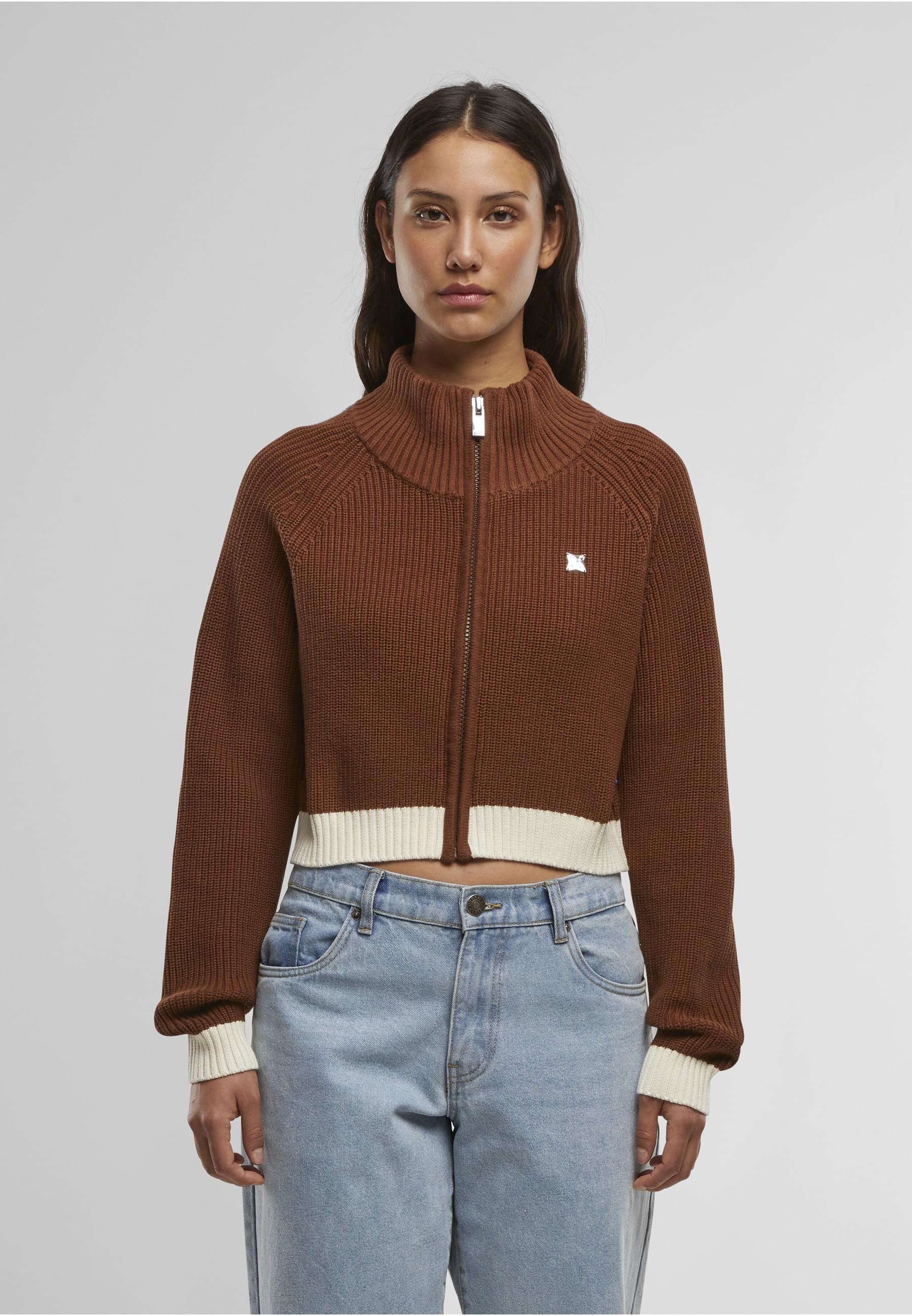 PEQUS Trainingsjacke »PEQUS PEQUS Cropped Knit Track Jacket«, (1 St.), ohne Kapuze