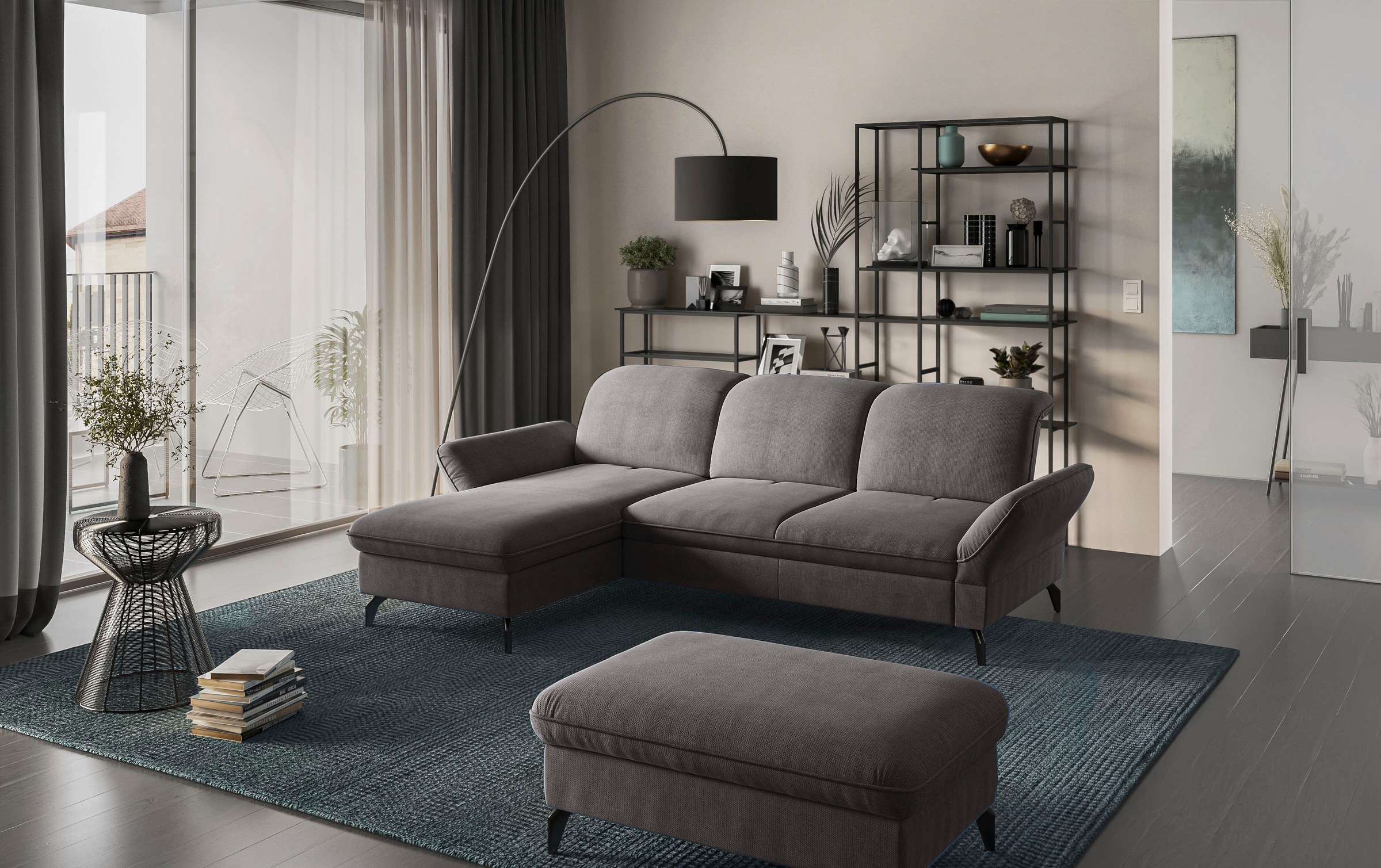 sit&more Ecksofa "Leandro L-Form" Wahlweise mit Bett-, Kopfteil - und Armle günstig online kaufen