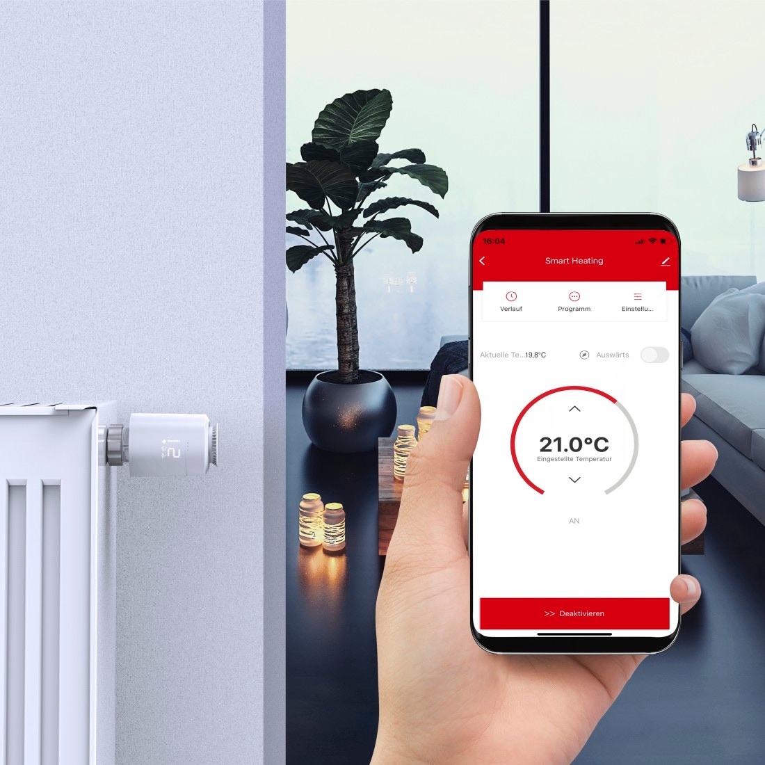 Hama Heizkörperthermostat »Smartes Heizkörperthermostat (Adapter, komp. mit Alexa, Google, Siri)«