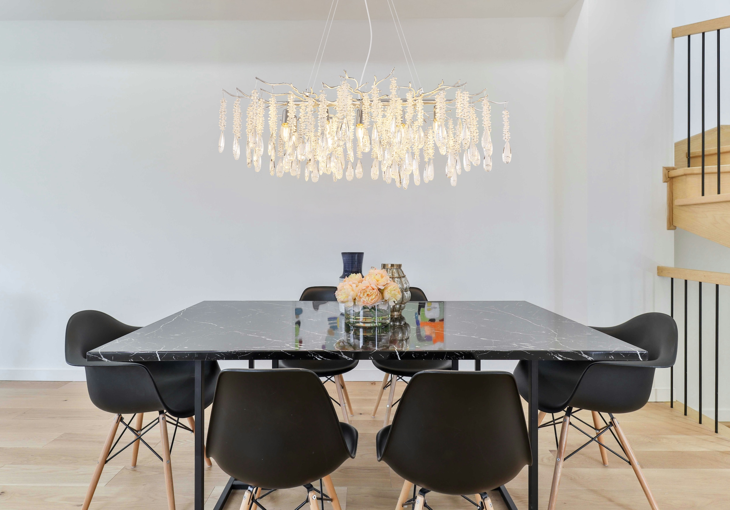 GLOBO LIGHTING Hängeleuchte »KINGA« E14 1 Stk. Eleganter Kristallluster in moderner Silberoptik