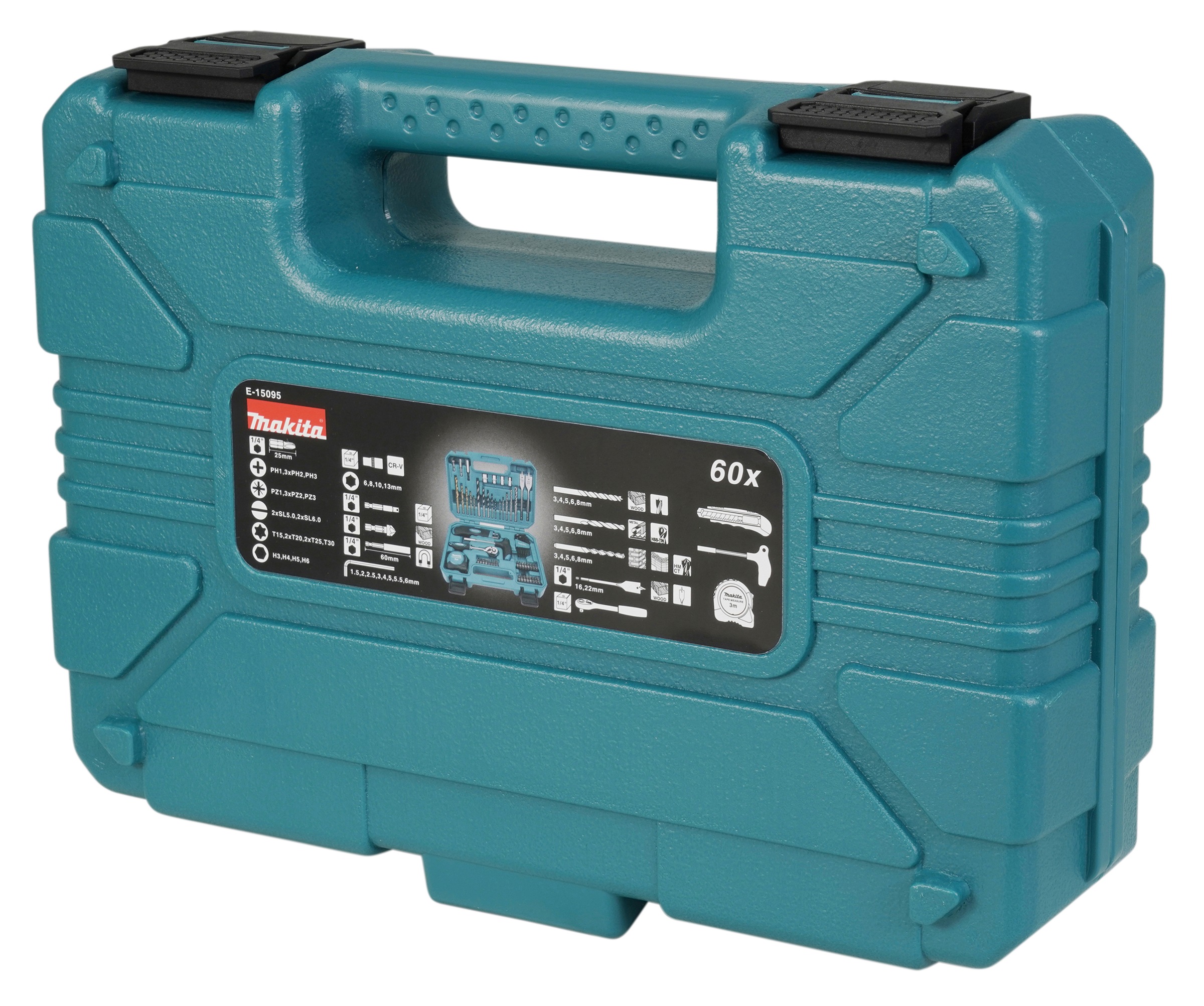 Makita Werkzeugset »»E-15095««, 60-tlg., inkl. Aufbewahrungskoffer