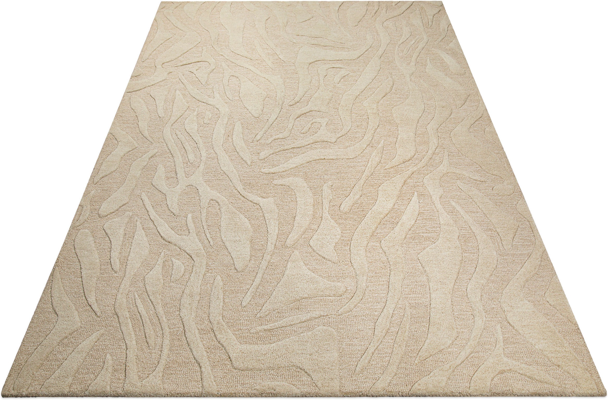 Wecon home Teppich »Lior« rechteckig 10 mm Höhe Wollteppich, abstrakt, hochwertig, handgetuftet, robust, modern