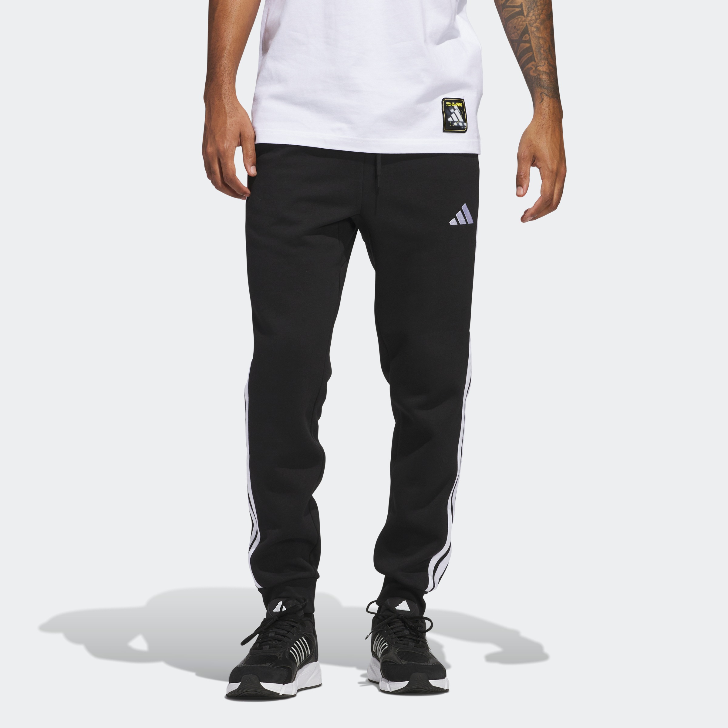 Adidas Essentials 3-Stripes Fleece Jogginghose Schwarz/Weiß 2XL 5