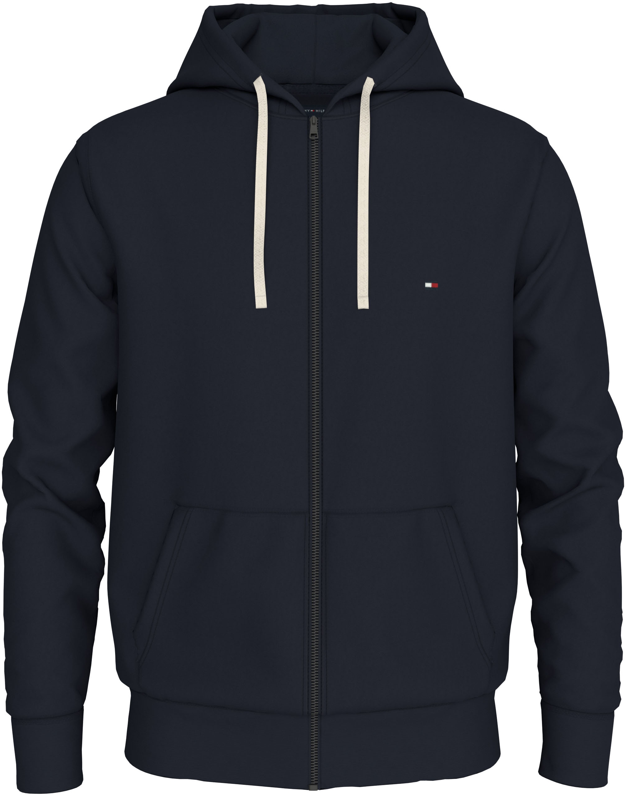 Tommy Hilfiger Kapuzensweatjacke »ESSENTIAL FLEECE ZIP THROUGH«, kleine Logostickerei