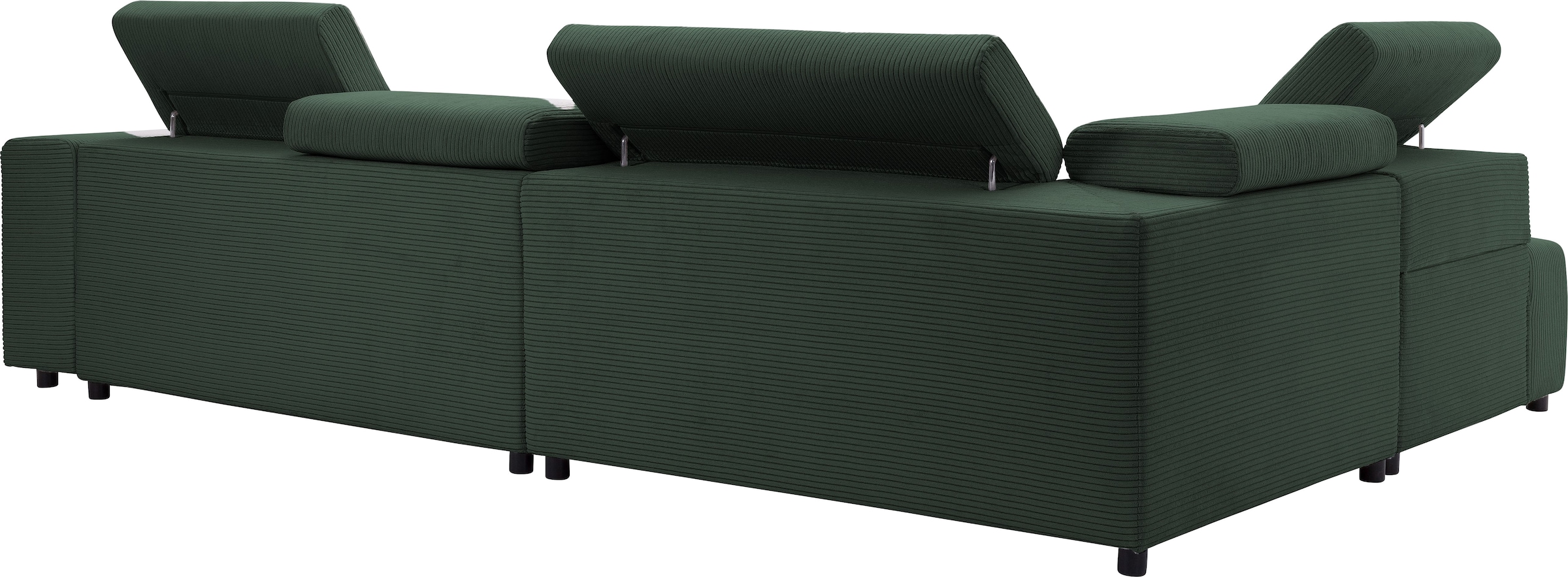 exxpo - sofa fashion Ecksofa »VITTORIO mit Komfortfunktionen, bequem und modern, Cord, L-Form«, inkl. Kopfteil- und Sitztiefenverstellung, wahlweise mit Bettfunktion