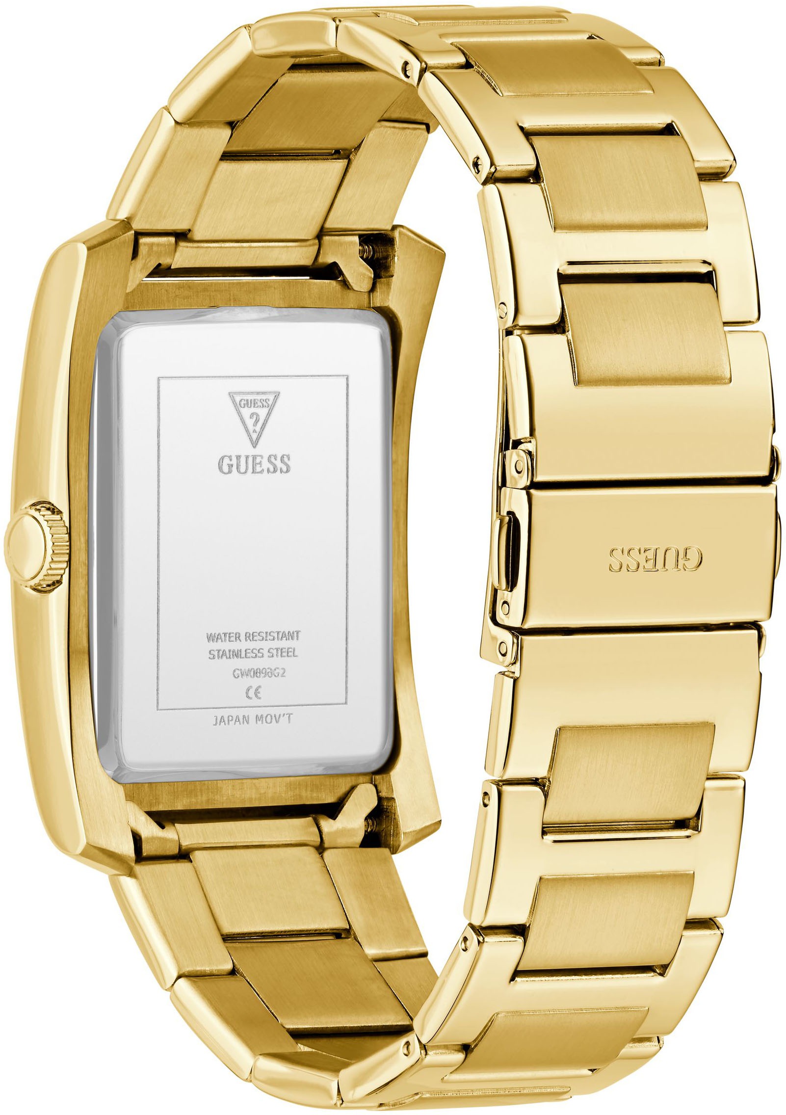Guess Quarzuhr »CLYDE«, Armbanduhr, Herrenuhr, Edelstahlarmband